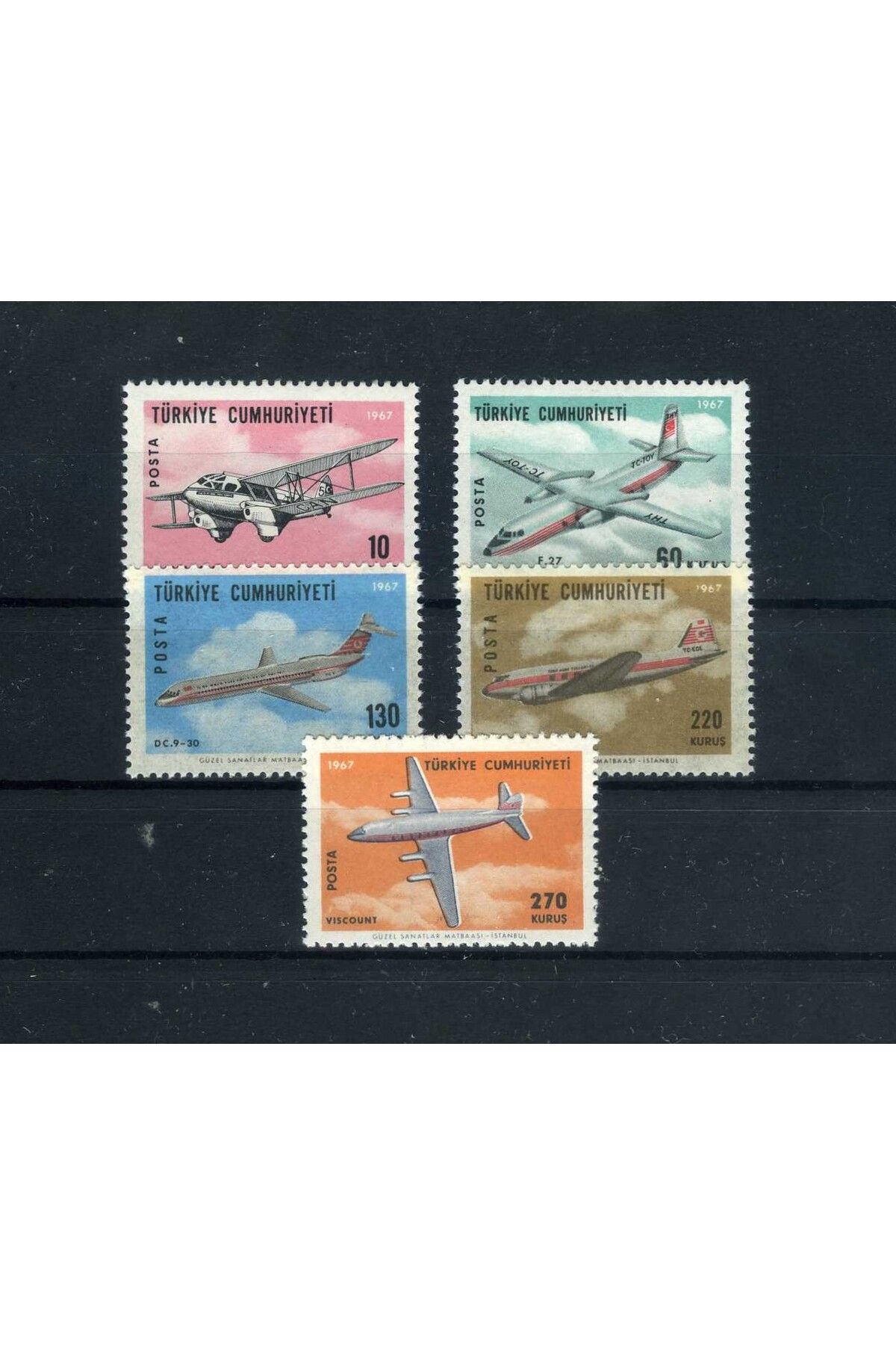 Jupiter Stamps Koleksiyon Pulları,Uçaklar Konulu Posta Serisi,5 Pul,Konsept Hediyelik,Hobi,ASB-044876512