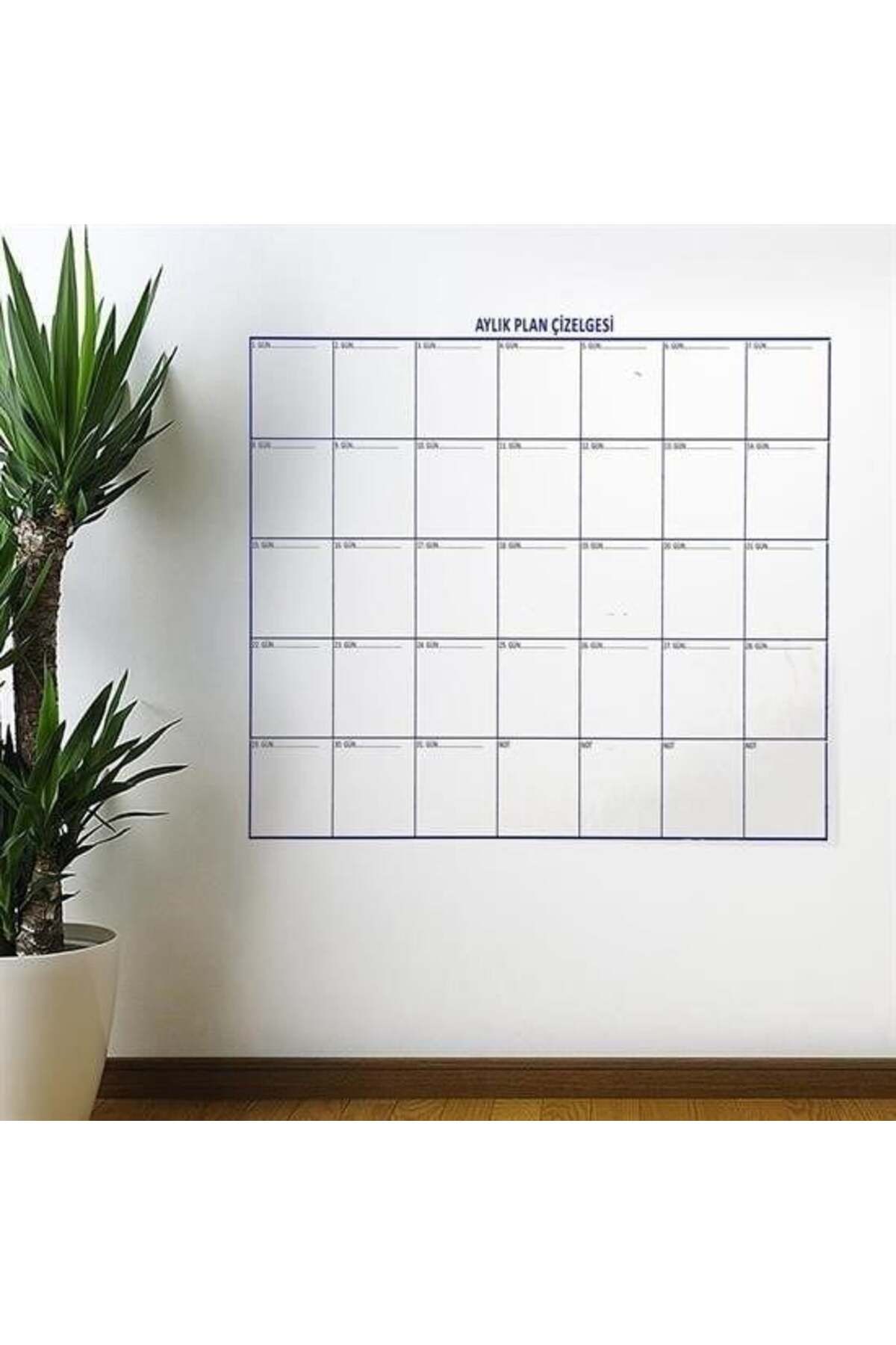 swilex Aylık Planlayıcı Manyetik Duvar Stickerı Takvim Plan Çizelgesi - Ürün Boyutları: 110 cm x 100 cm