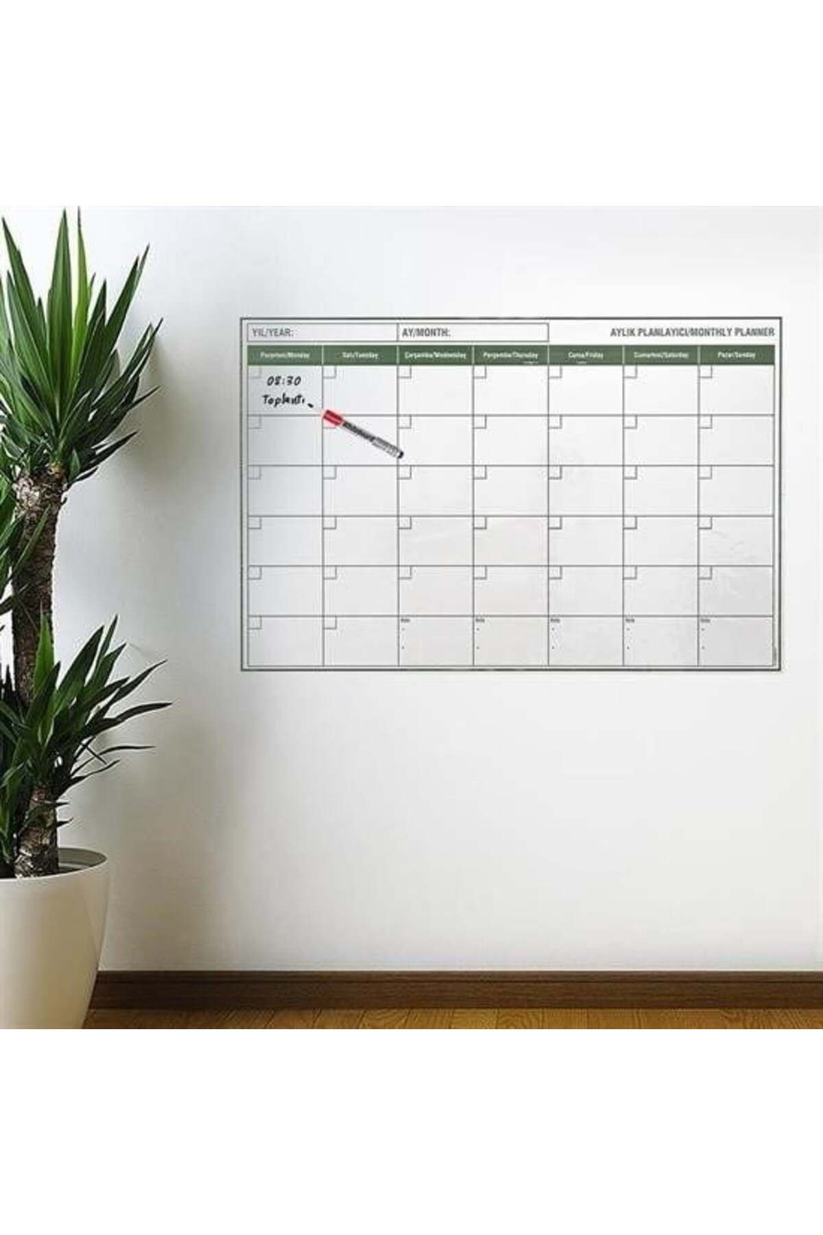 swilex Manyetik Yapışkanlı Bir Aylık Program Planlayıcı Takvim 85x56 cm