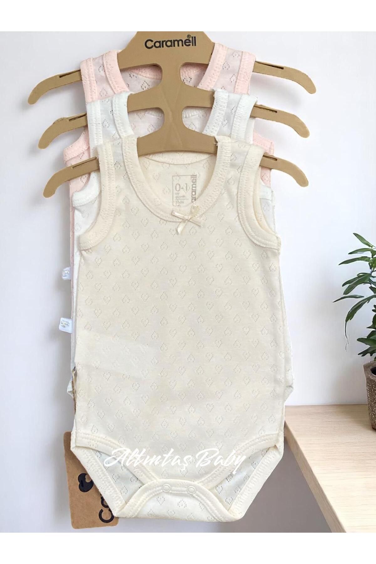 ALTINTAŞ BABY Yumuşak ve Nefes Alabilen %100 Pamuk 3'lü Body Set Kız Bebek