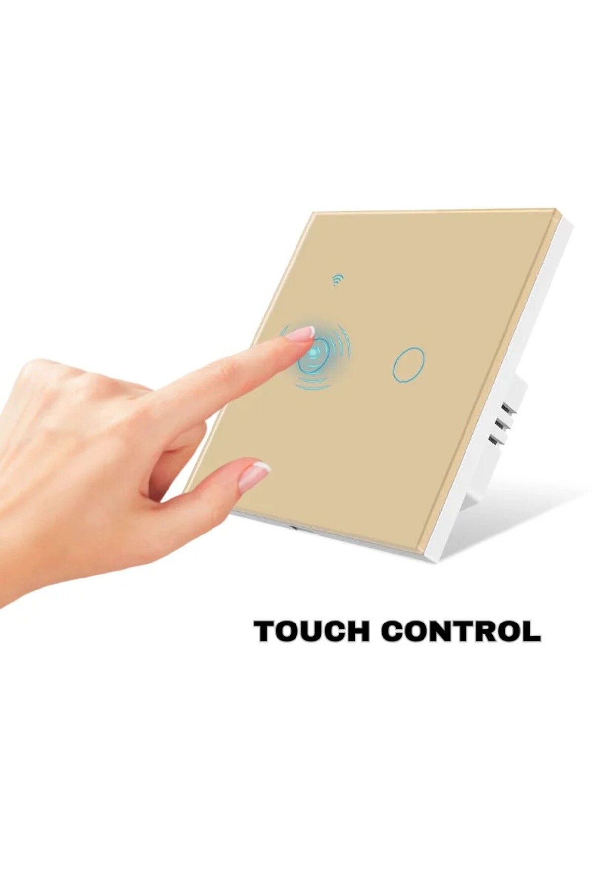 iUni-Întrerupător tactil inteligent, WiFi, Sticlă securizată, iUni 2G, 10A, Control vocal, Smart Life / Tuya, LED, Auriu 5