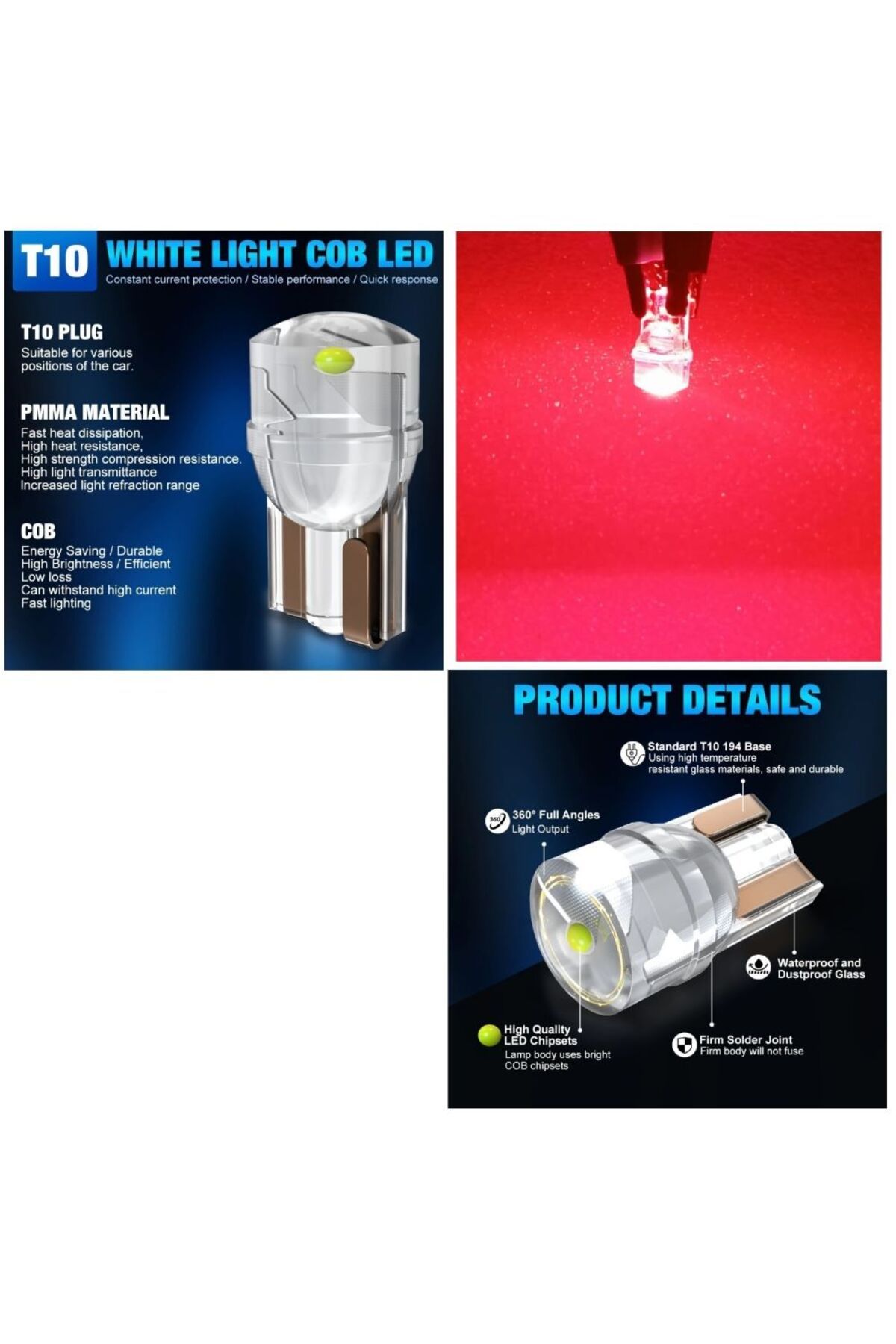 orco (2XADET) 1 TAKIM PROFESSIONAL T10 LED PINK T10 LED DİPSİZ AMPUL PROFOSYONEL COPILOT SERİ PEMBE