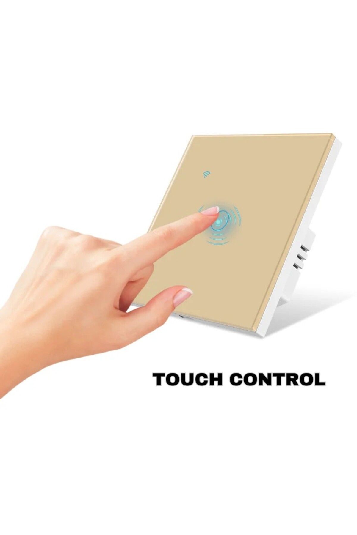 iUni-Întrerupător tactil inteligent, WiFi, Sticlă securizată, iUni 1G, 10A, Control vocal, Smart Life / Tuya, LED, Auriu 5