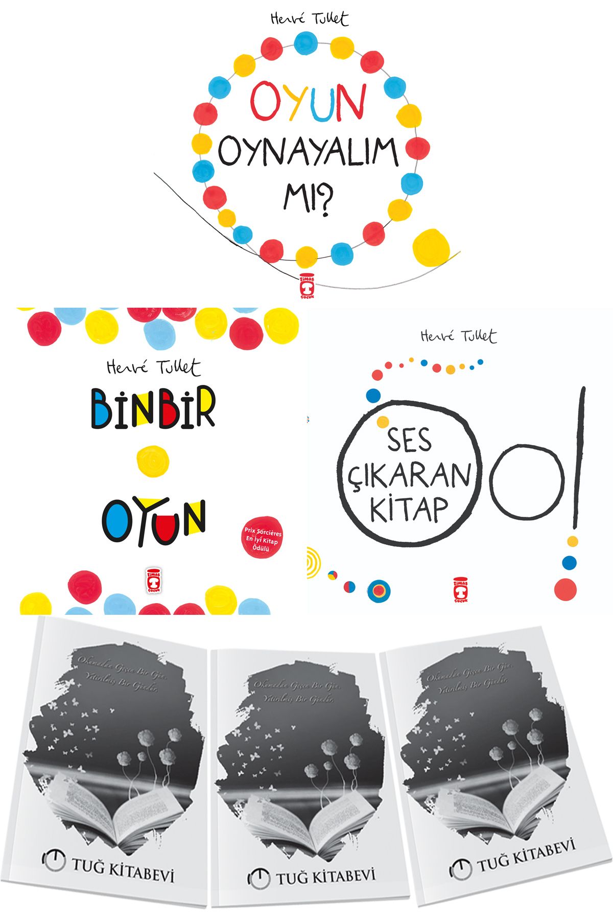 Timaş Çocuk Oyun Oynayalım Mı-Binbir Oyun-Ses Çıkaran Kitap Oo 3lü Set Herve Tullet + Hediyeli