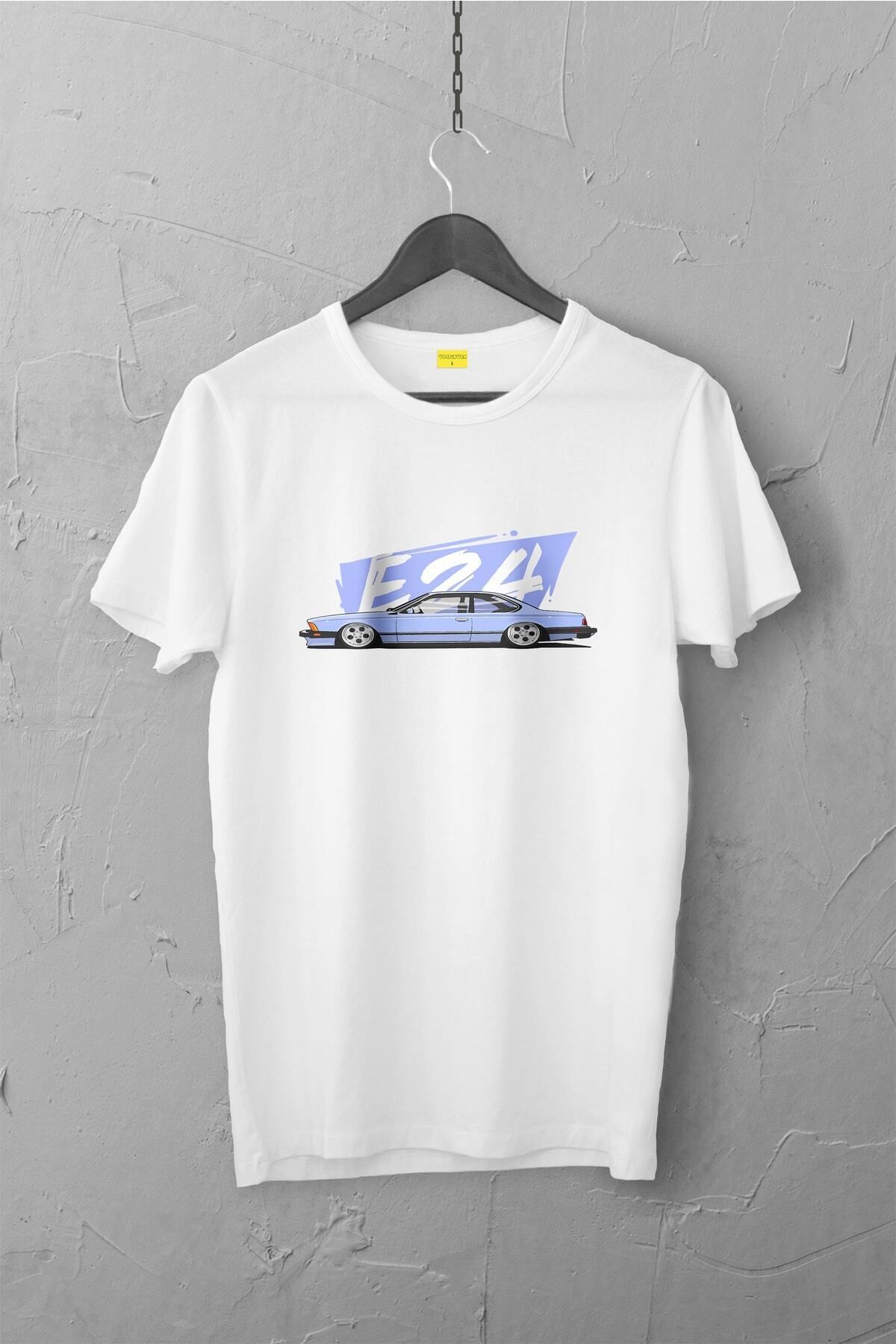 Pisa Art Bmw E24 Tasarımlı Tshirt , Unisex Premium, Çatlama Solma Yapmaz / Otomobil