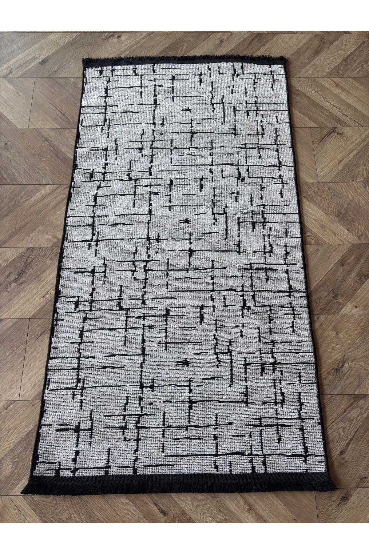 vendahome"hayalindeki ev için" Yıkanabilir Şönil Halı Makine Dokuması Kaymaz Taban Bej 80x150