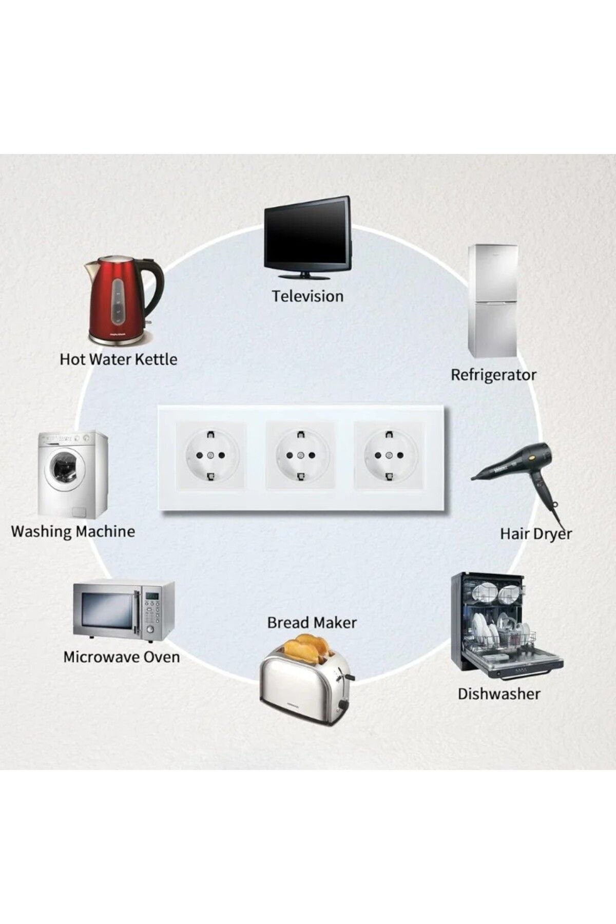 iUni-Triple Socket With Tempered Glass Frame Ws3, 16a 6