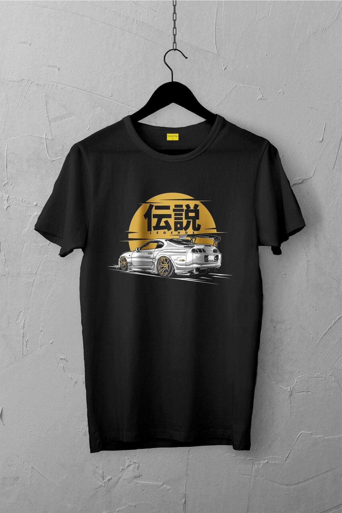 Pisa Art Toyota Supra Design Tshirt , Unisex Premium, Çatlama Solma Yapmaz / Otomobil
