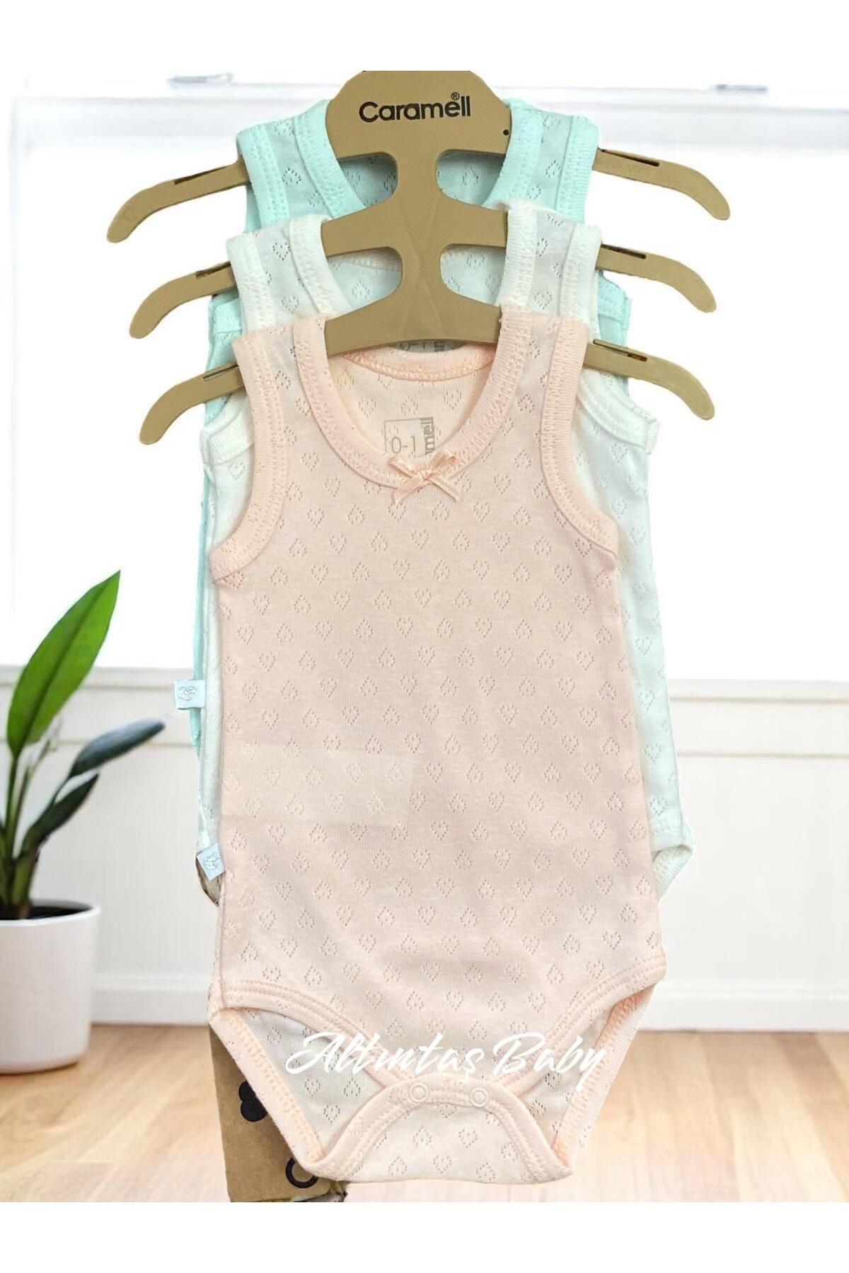 ALTINTAŞ BABY Yumuşak ve Nefes Alabilen %100 Pamuk 3'lü Body Set Kız Bebek