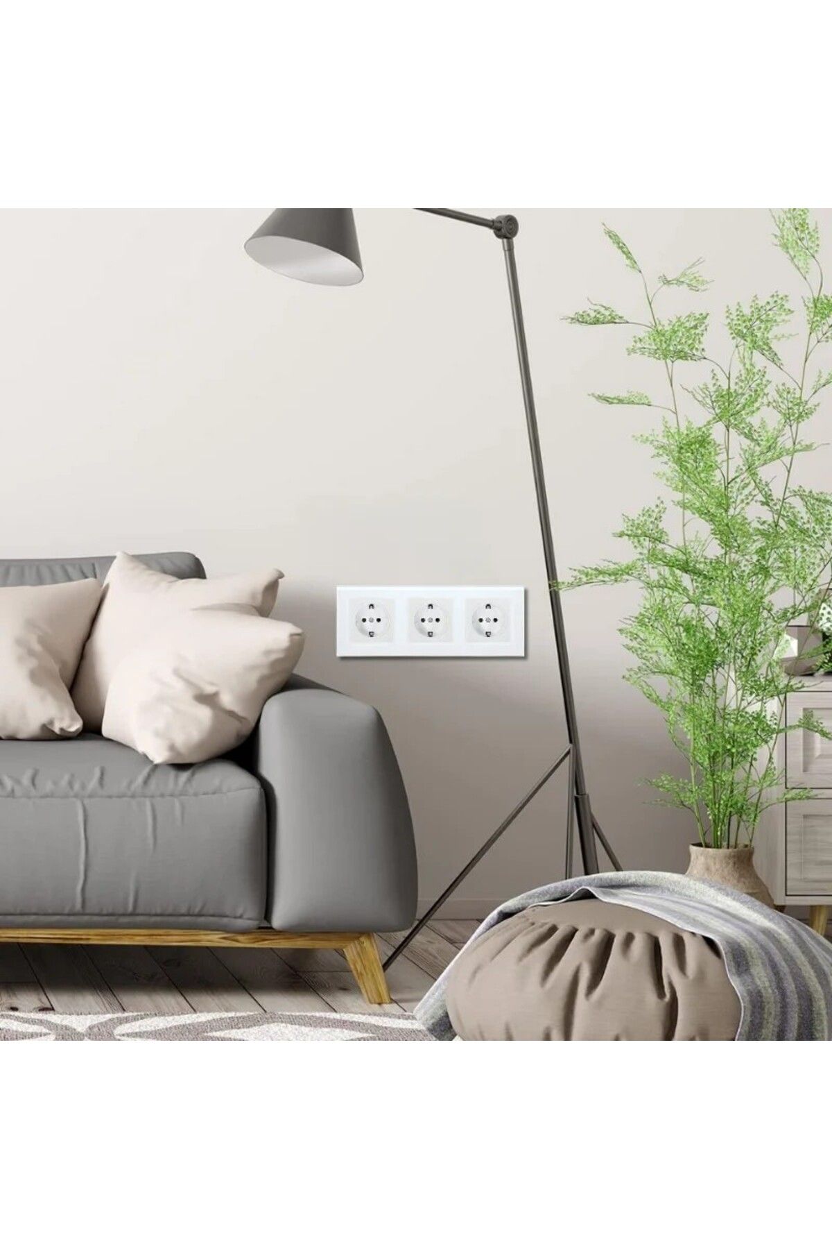 iUni-Triple Socket With Tempered Glass Frame Ws3, 16a 5