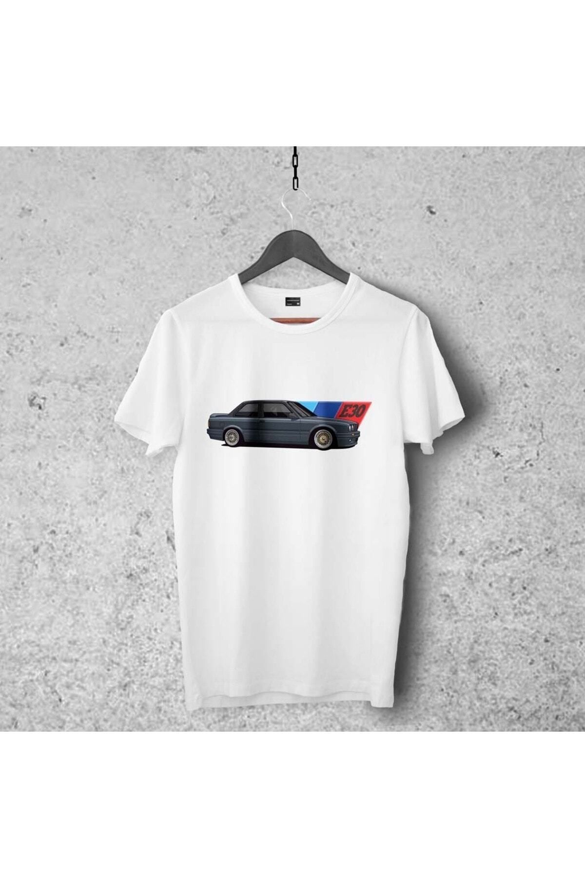 Pisa Art Bmw E30 Tasarımlı Tshirt 54, Unisex Premium Çatlama Solma Yapmaz , Otomobil