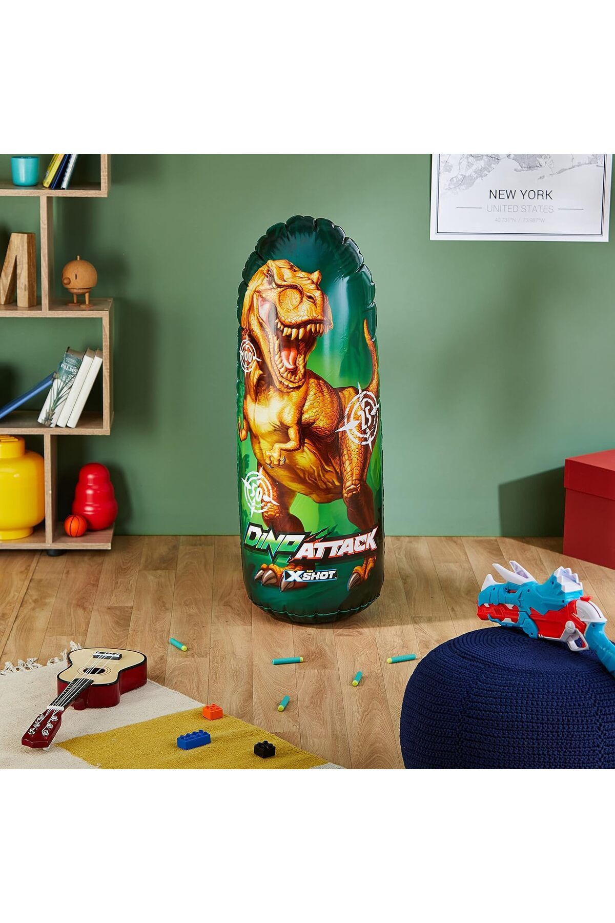 X-Shot-Dino Target Practice - Inflatable target for Nerf, green for kids, X-Shot 5