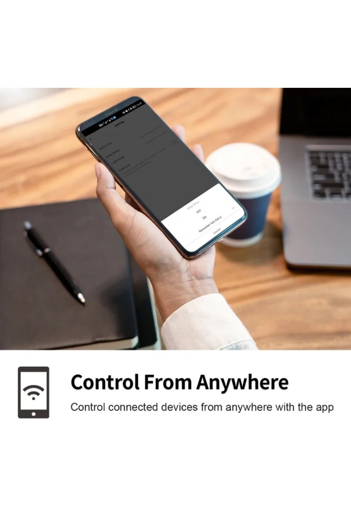 iUni-Smart Socket iUni SS1, WiFi, 16A, Smart Life / Tuya APP, Alexa/Google Assistant Compatible, Black 6
