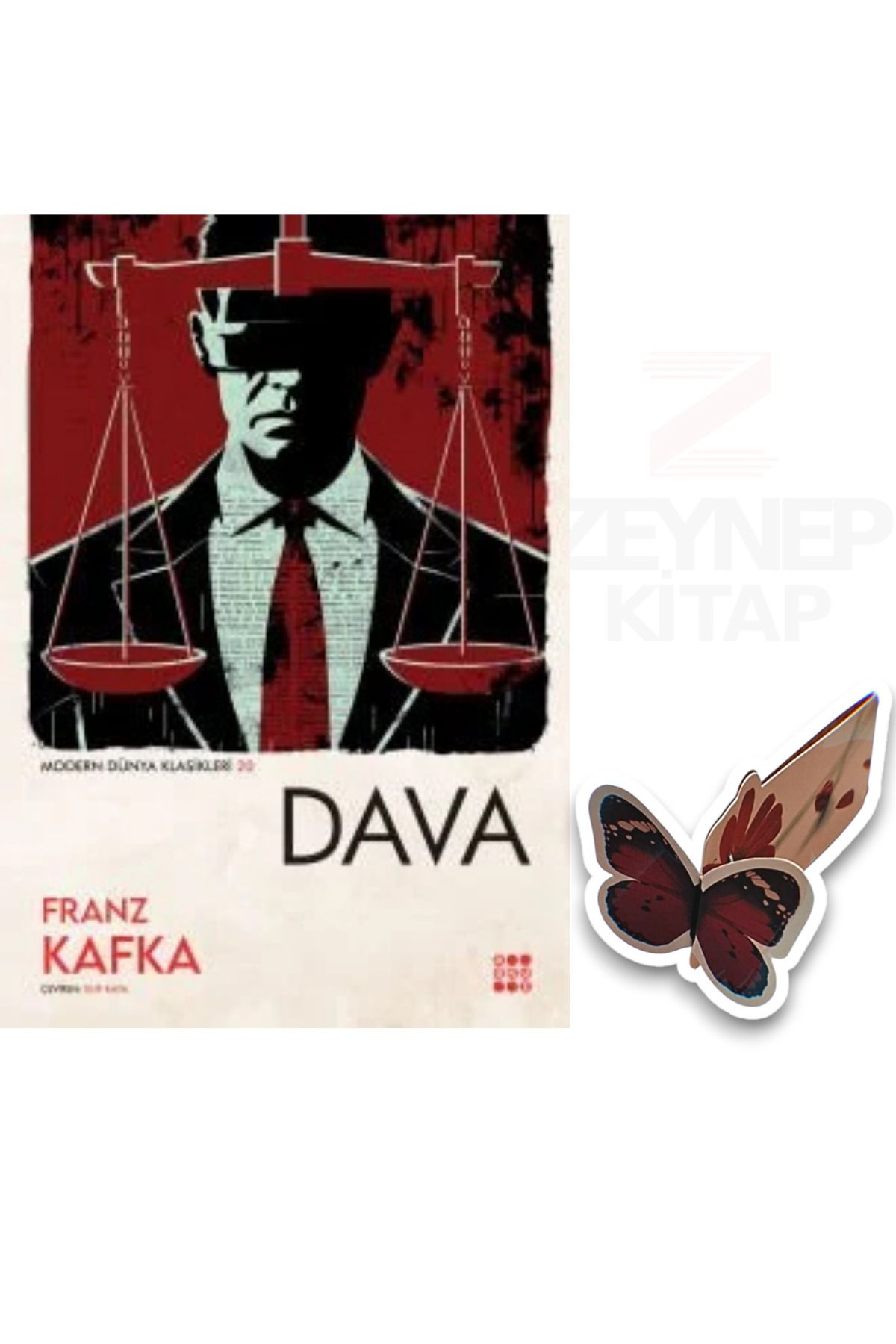Dokuz Yayınları Dava - Franz Kafka (Özel Tasarım Hareketli Kelebek Ayraç Hediye)