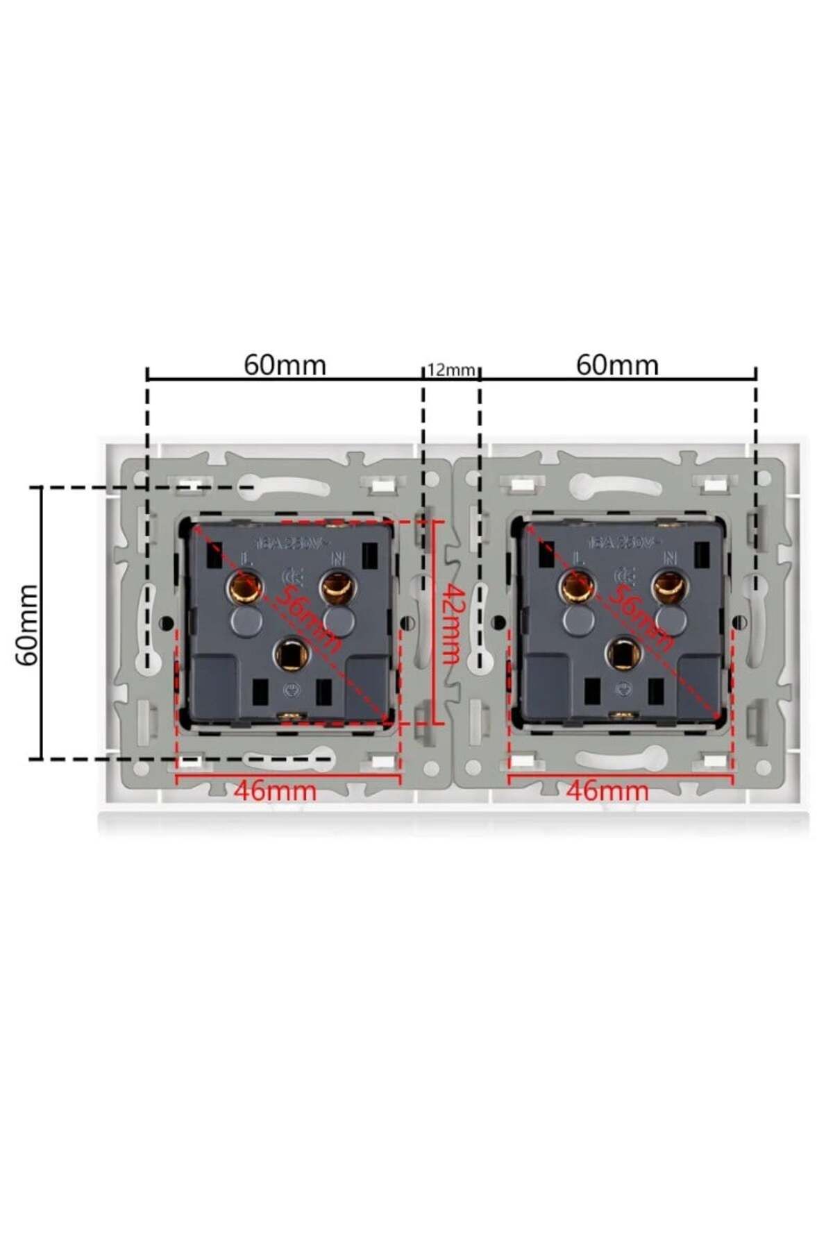 iUni-Double Socket With Tempered Glass Frame Ws2, 16a 10