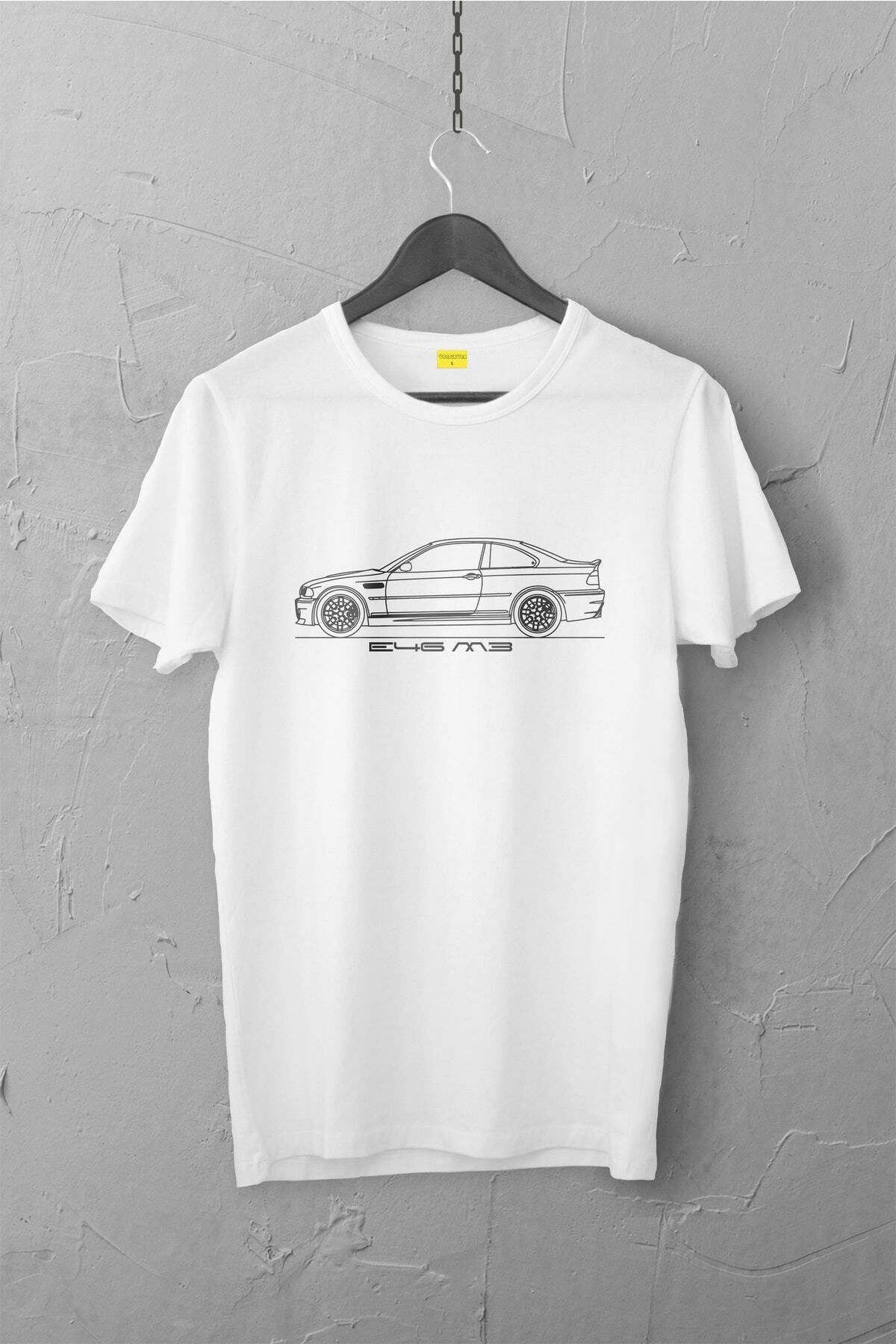 Pisa Art Bmw E46 Tasarımlı Tshirt , Unisex Premium, Çatlama Solma Yapmaz / Otomobil