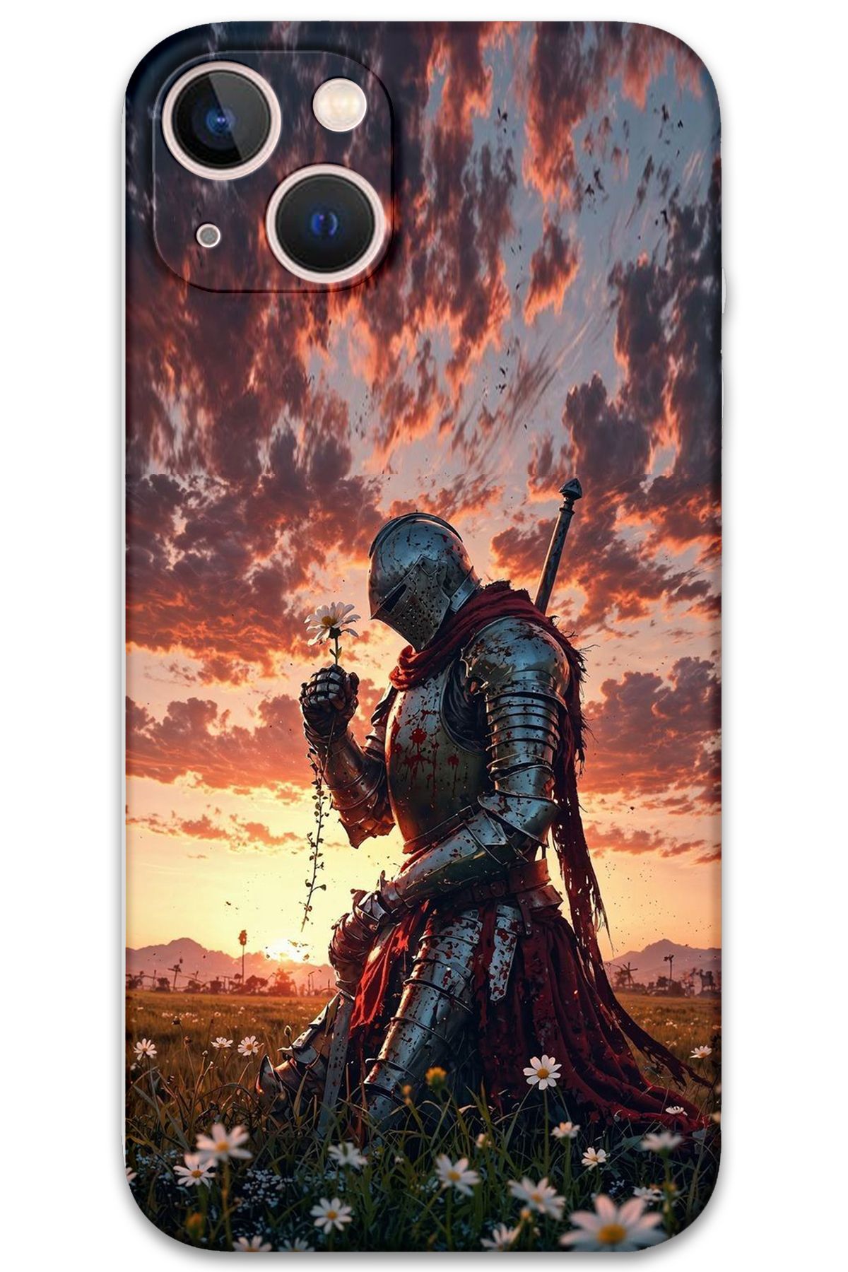 Gramaphone iPhone 14 Uyumlu Retro Desenli Telefon Kılıfı + Ekran Koruyucu - 5842
