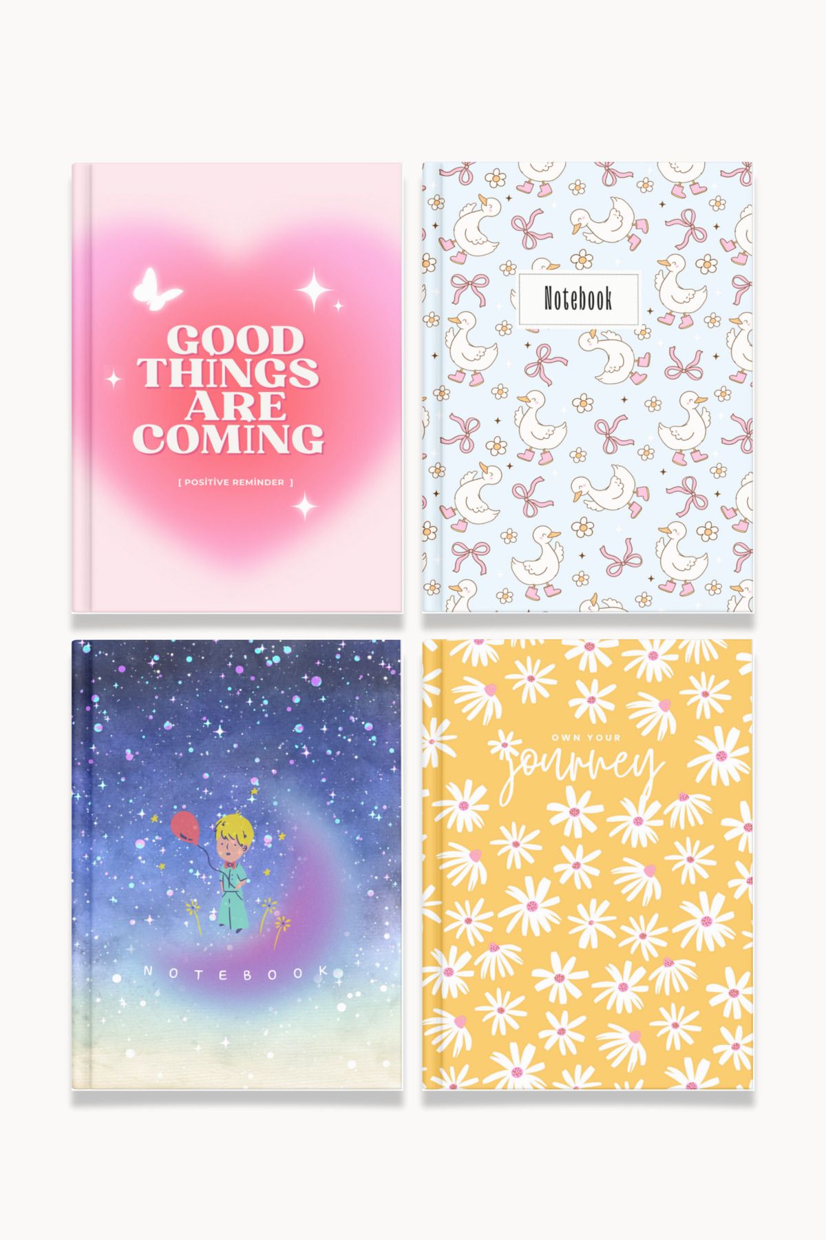 pnkycrco A5 Dream 4'lü Set Defter | 40 Sayfa Çizgisiz Zımbalı Defter