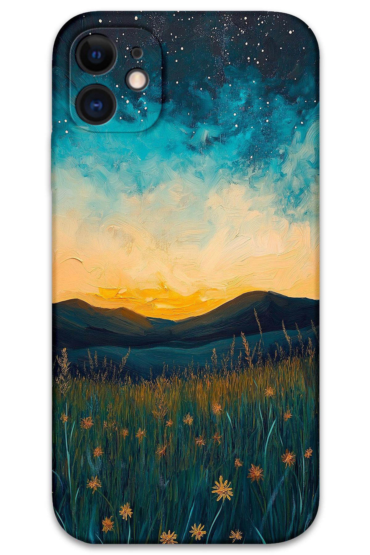 Gramaphone iPhone 11 Uyumlu Uzay Desenli Telefon Kılıfı + Ekran Koruyucu - 5871