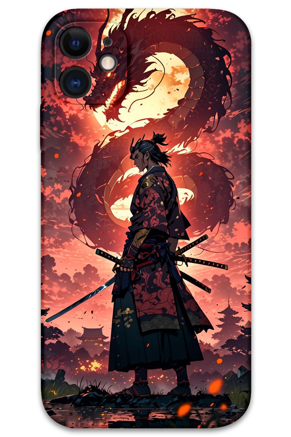 Gramaphone iPhone 11 Uyumlu Anime Desenli Telefon Kılıfı + Ekran Koruyucu - 5751