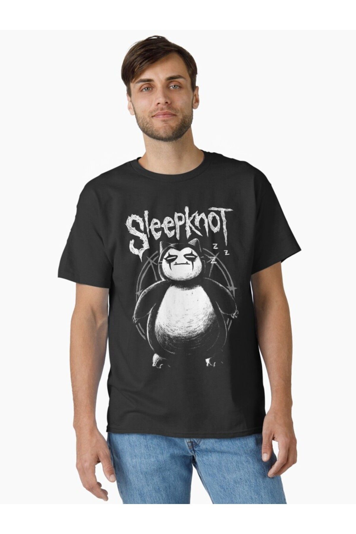 ship master Unisex Sleepknot Yazılı Komik Panda Baskılı Tişört