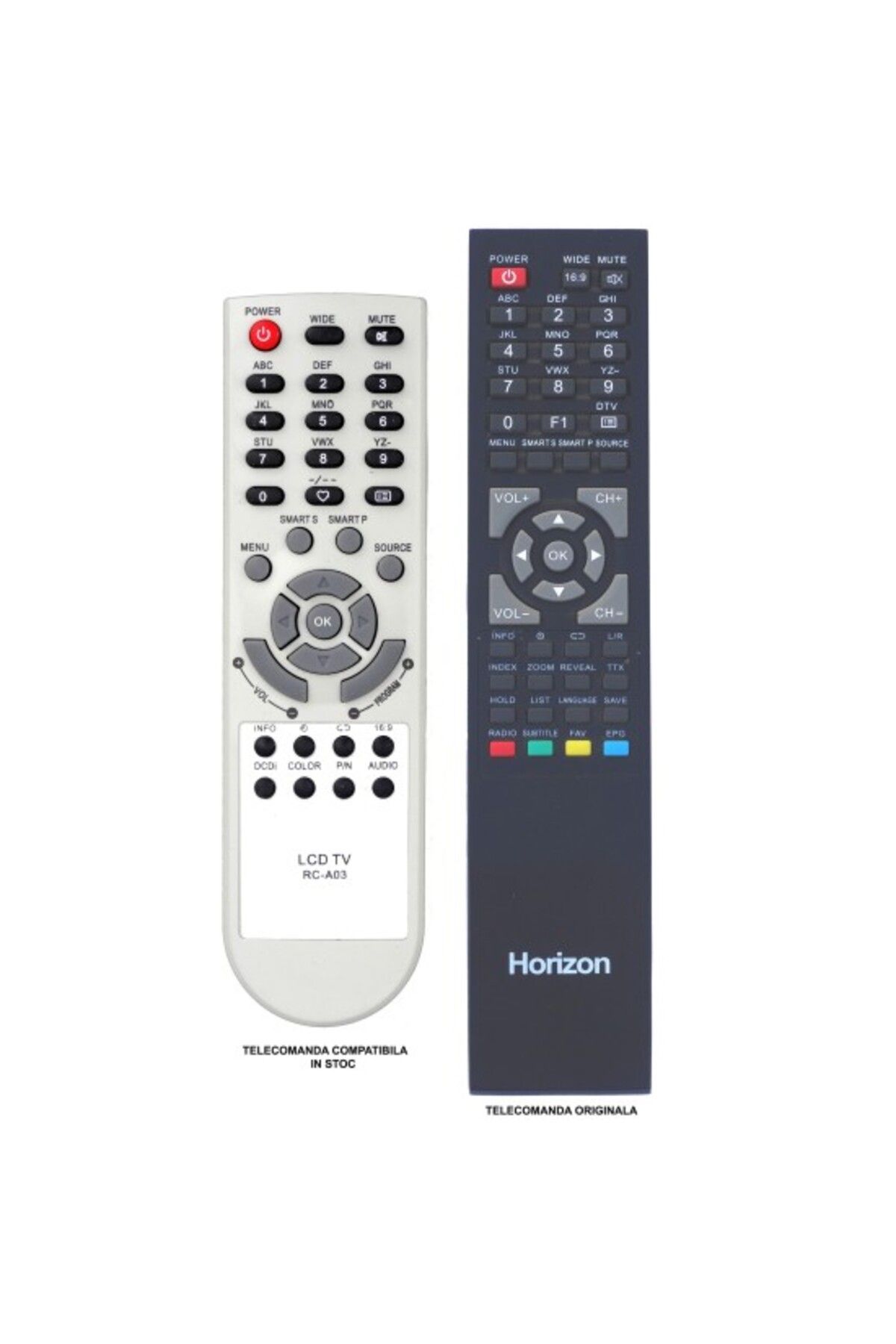 OEM-RC-A03-1 Remote control for LCD HORIZON 1