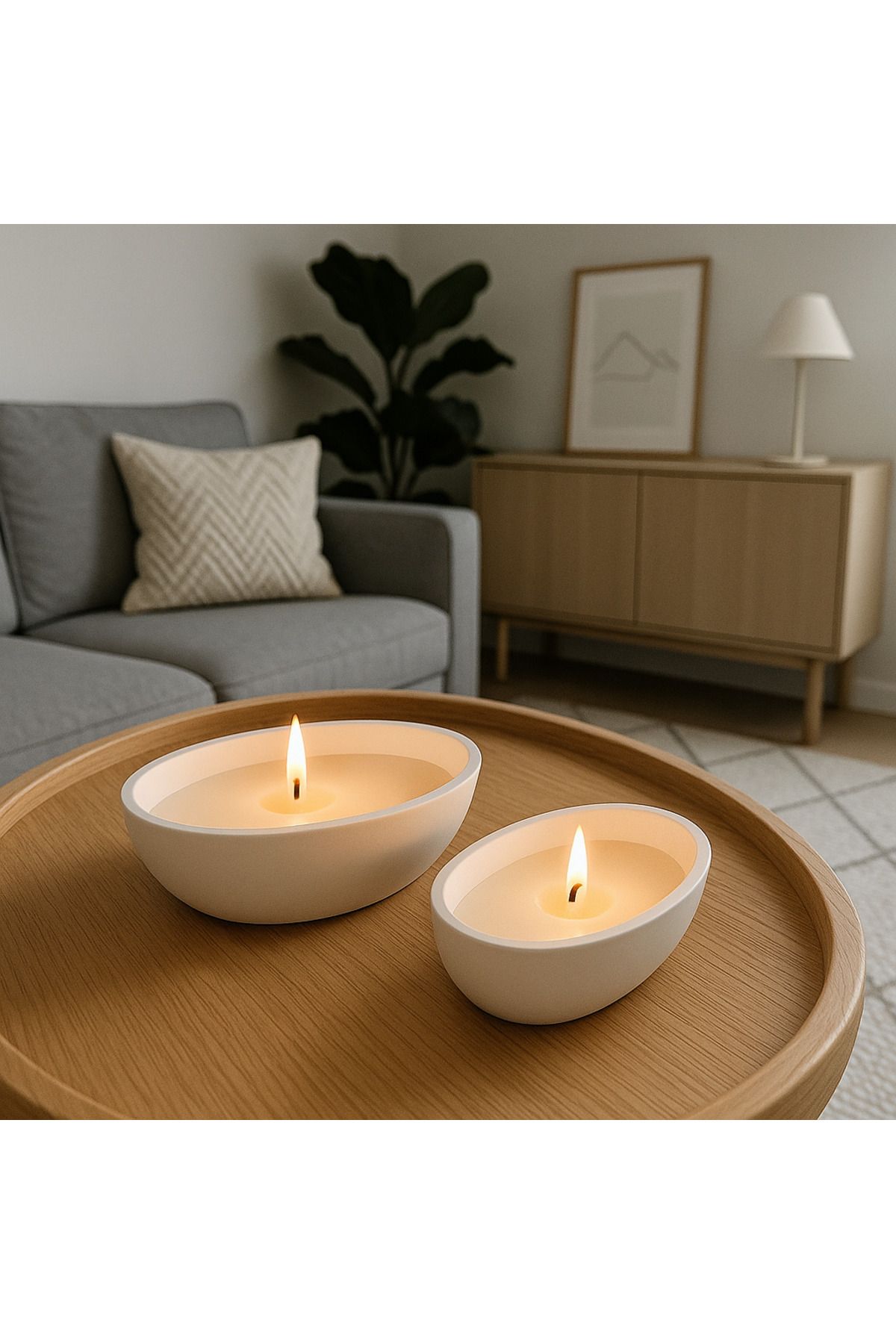 Arteliss İskandinav Bohem Tarzı 2'li Set Premium Gardenya Kokulu Minimal Tasarım | Dekoratif Beyaz Mum