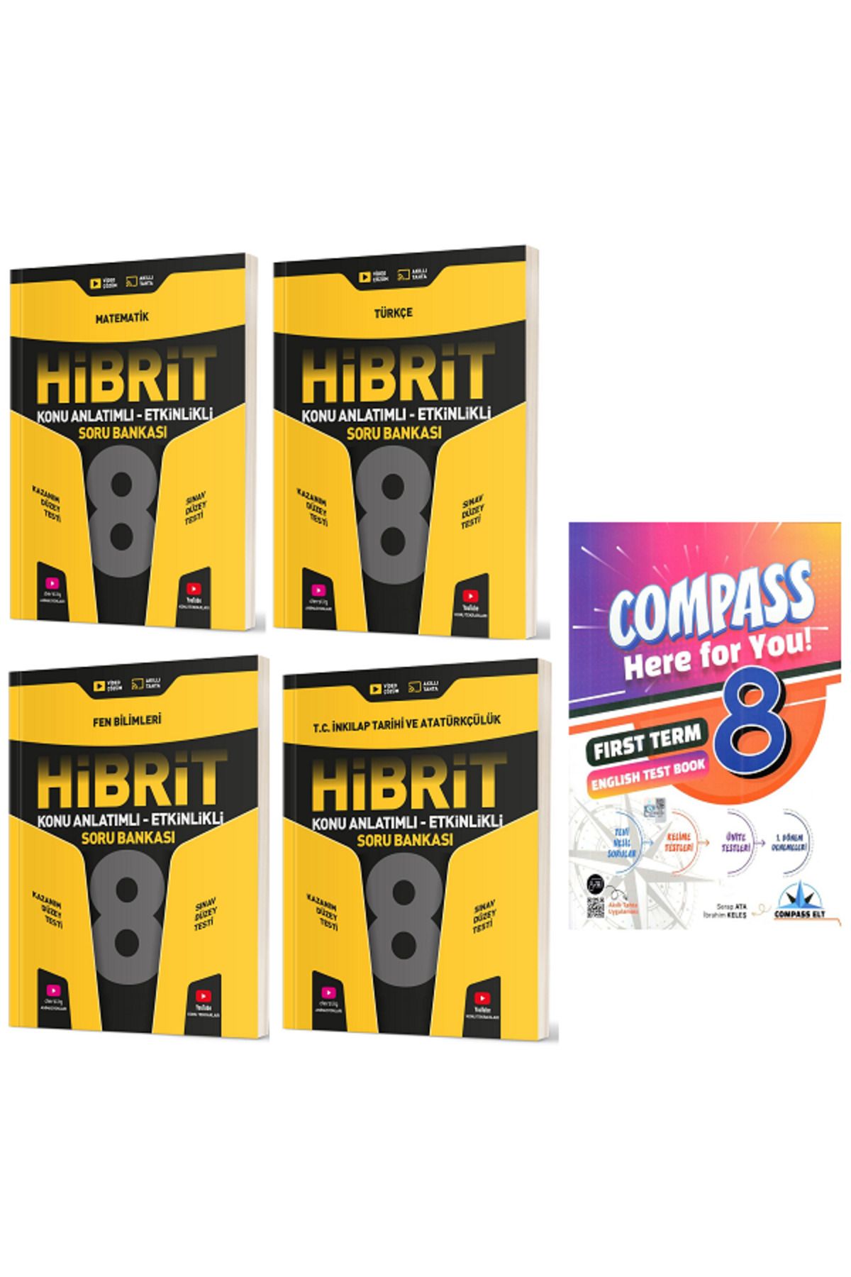 Efsane Yayınları 8.Sınıf Hız HİBRİT MATEMATİK + TÜRKÇE Konu Etkinlikli Soru / İngilizce Test Book HEDİYE - 5 KİTAP