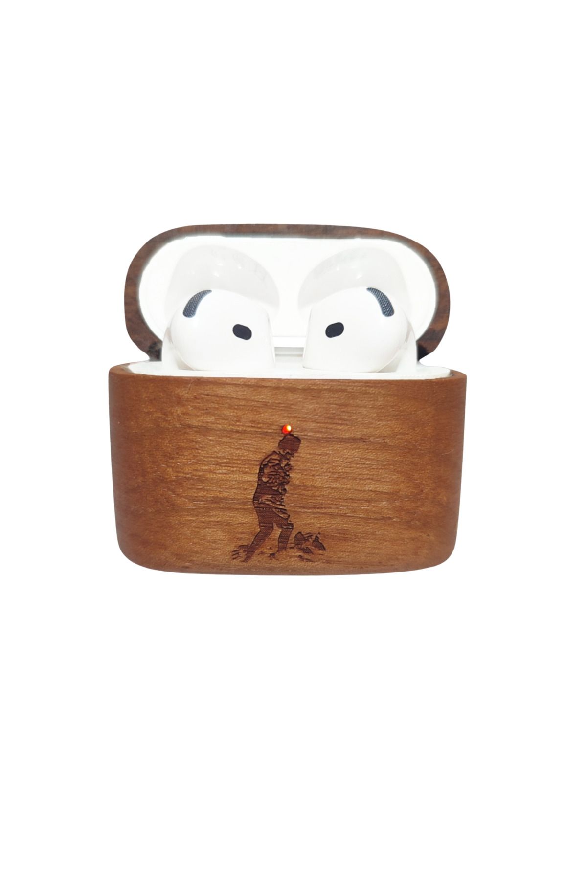 Damla Airpods 4.Nesil Atatürk Portreli Kılıf Walnut Guard Pro Ahşap Kılıf