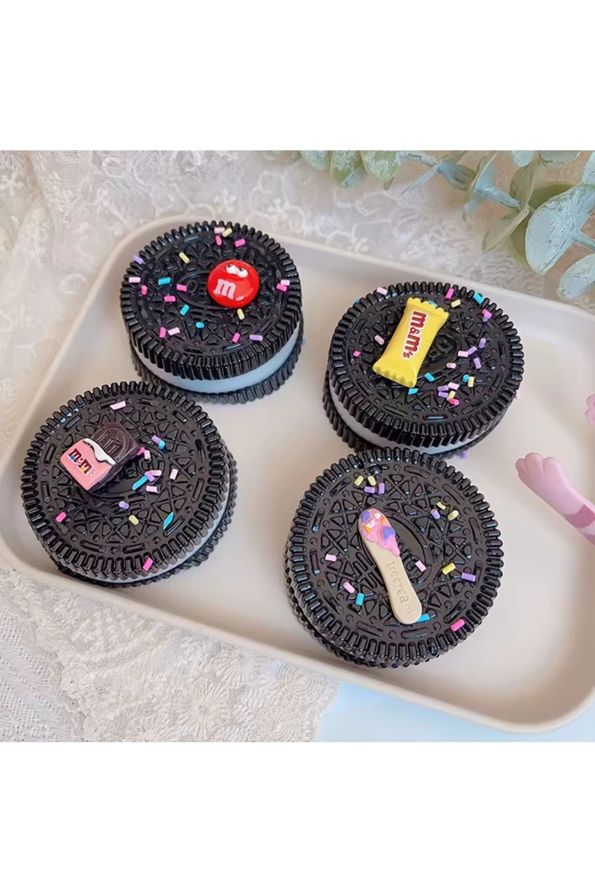 NB market Oreo Sukuşi Yumoş Jel Stres Oyuncağı OREO Model Squishy Elastik Kedi Patisi Taba