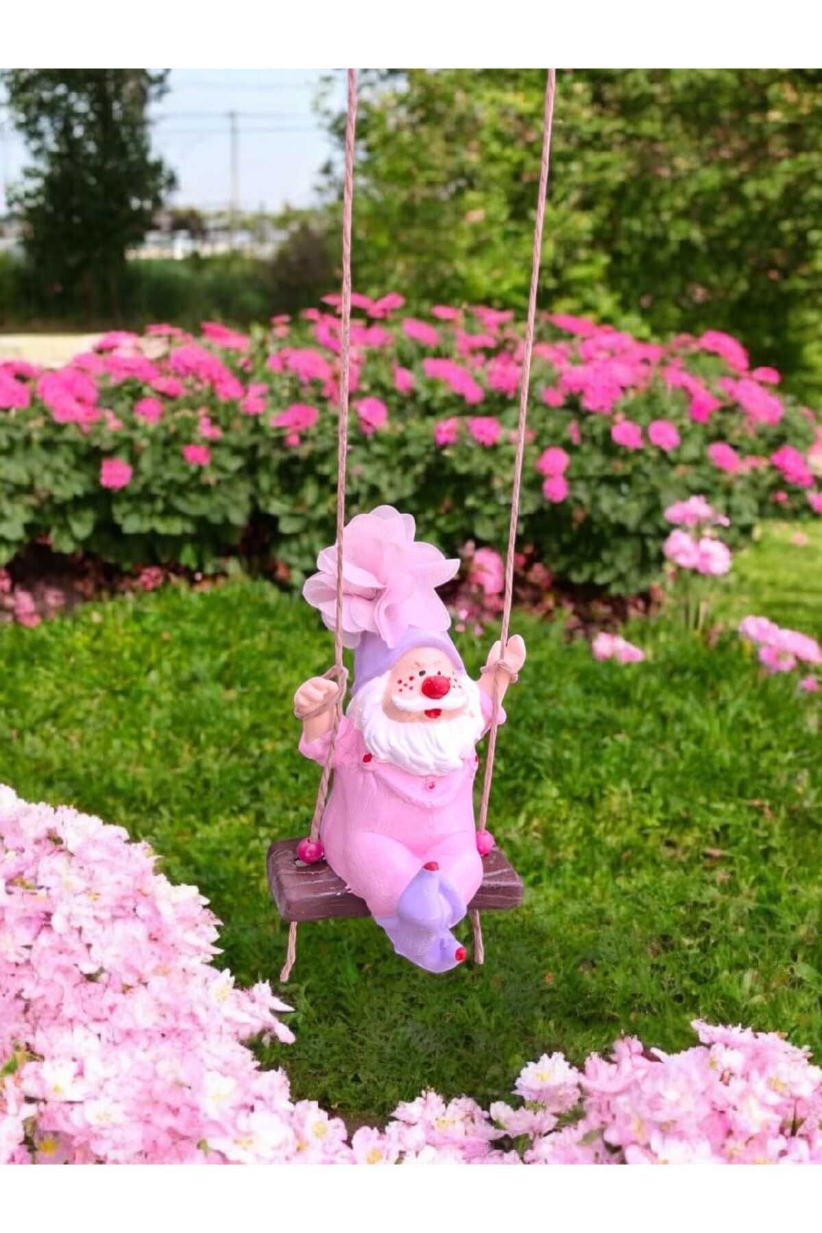 Dropcek eticaret Dekoratif Maskot Sallanan Cüce Bahçe Balkon Süsü