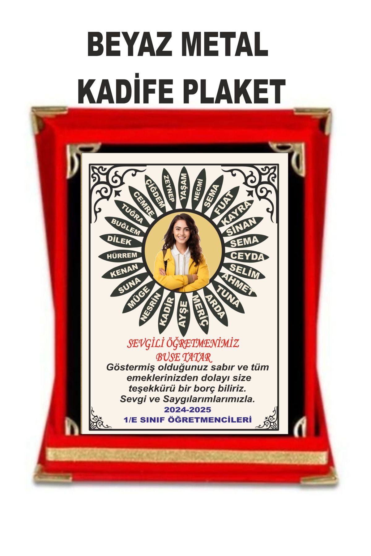 sıradışıhediyem Öğretmen Plaketi ,öğretmene Resimli papatya Plaket ,kadife Kutulu Plaket mezuniyet plaket hediye