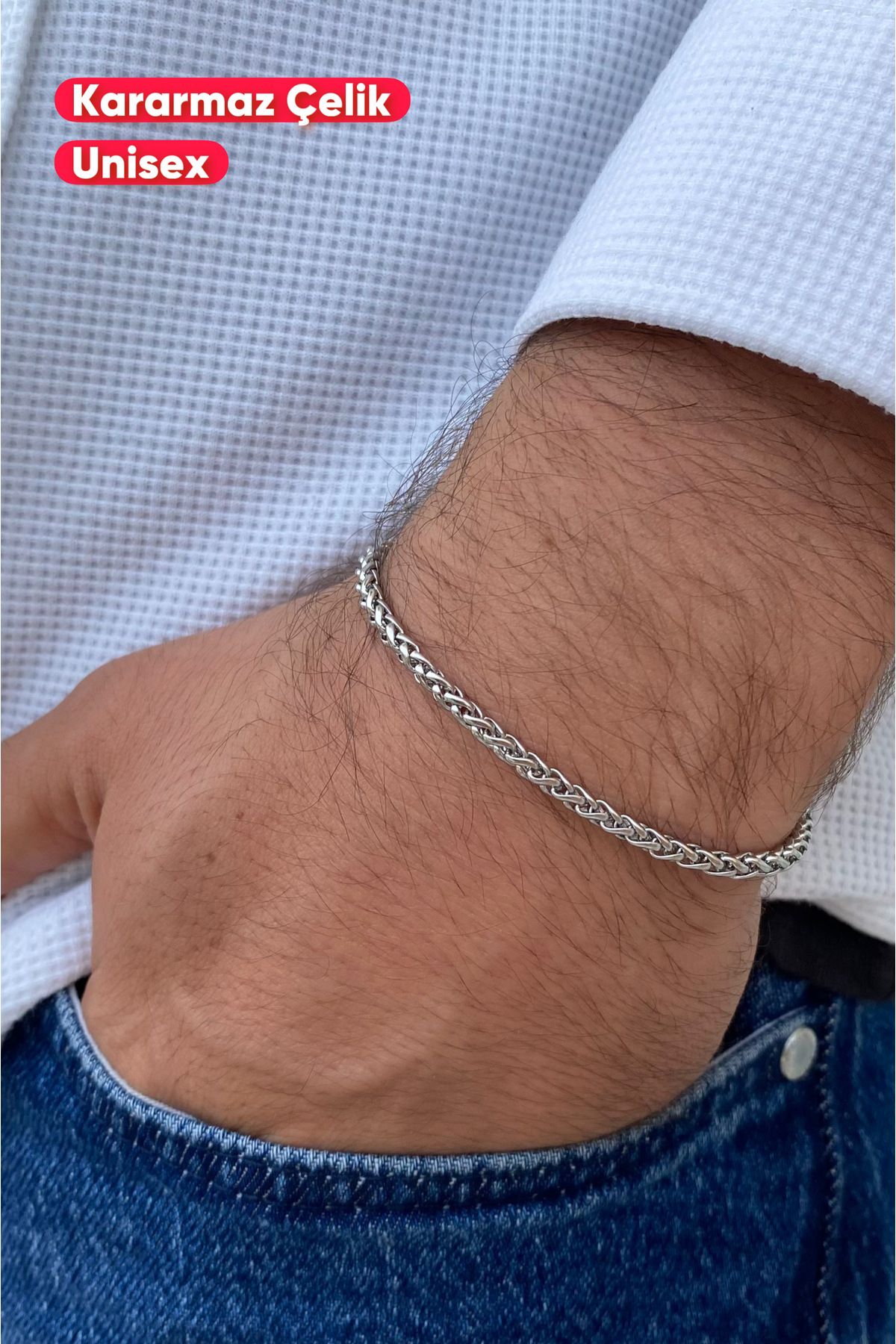 ruvelu Kararmaz Çelik Unisex Angelus Model Bileklik