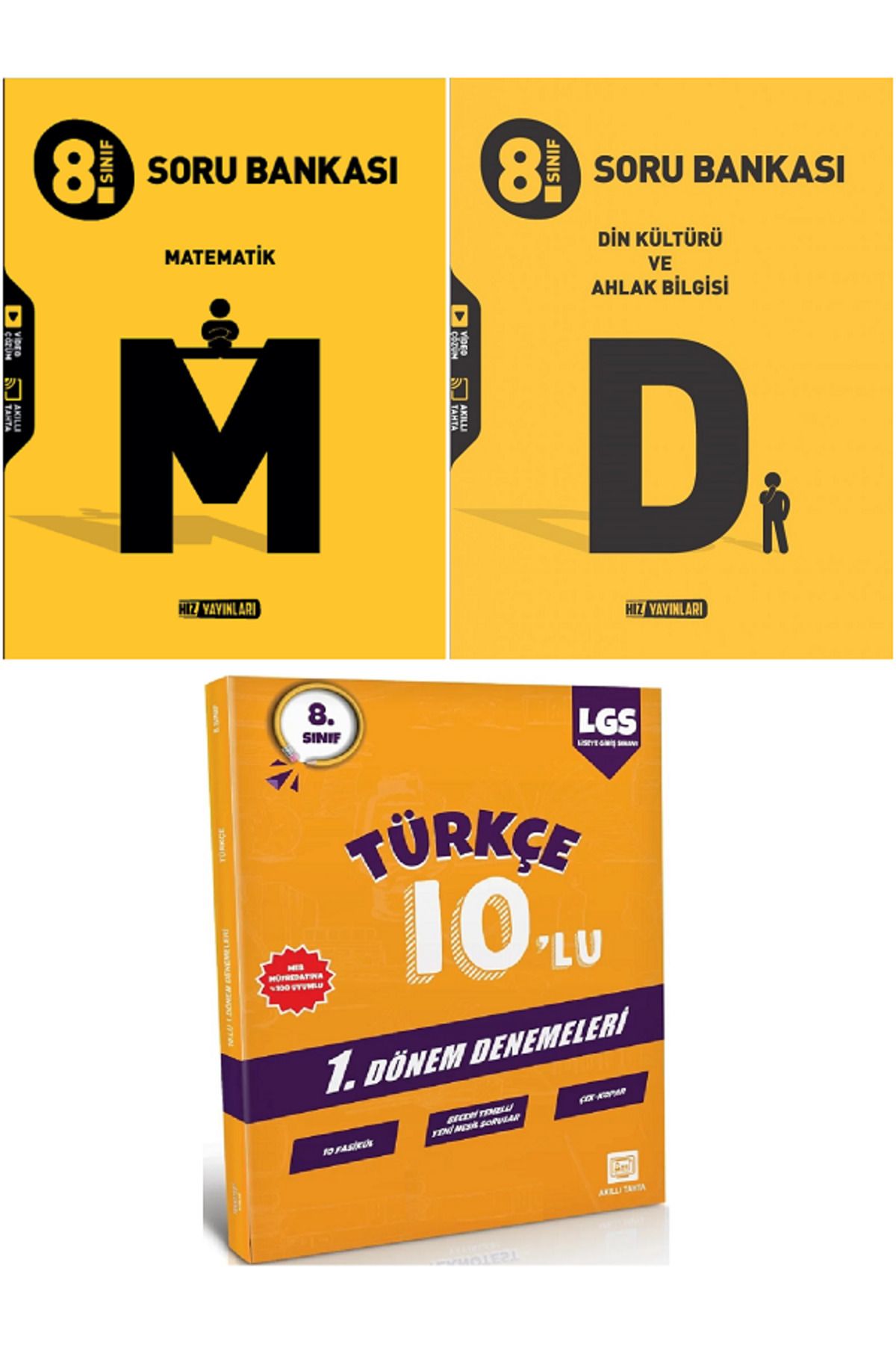 Efsane Yayınları 8.Sınıf Hız Matematik + Din Kültürü Soru Bankası / 10'Lu Türkçe Deneme HEDİYE - 3 KİTAP