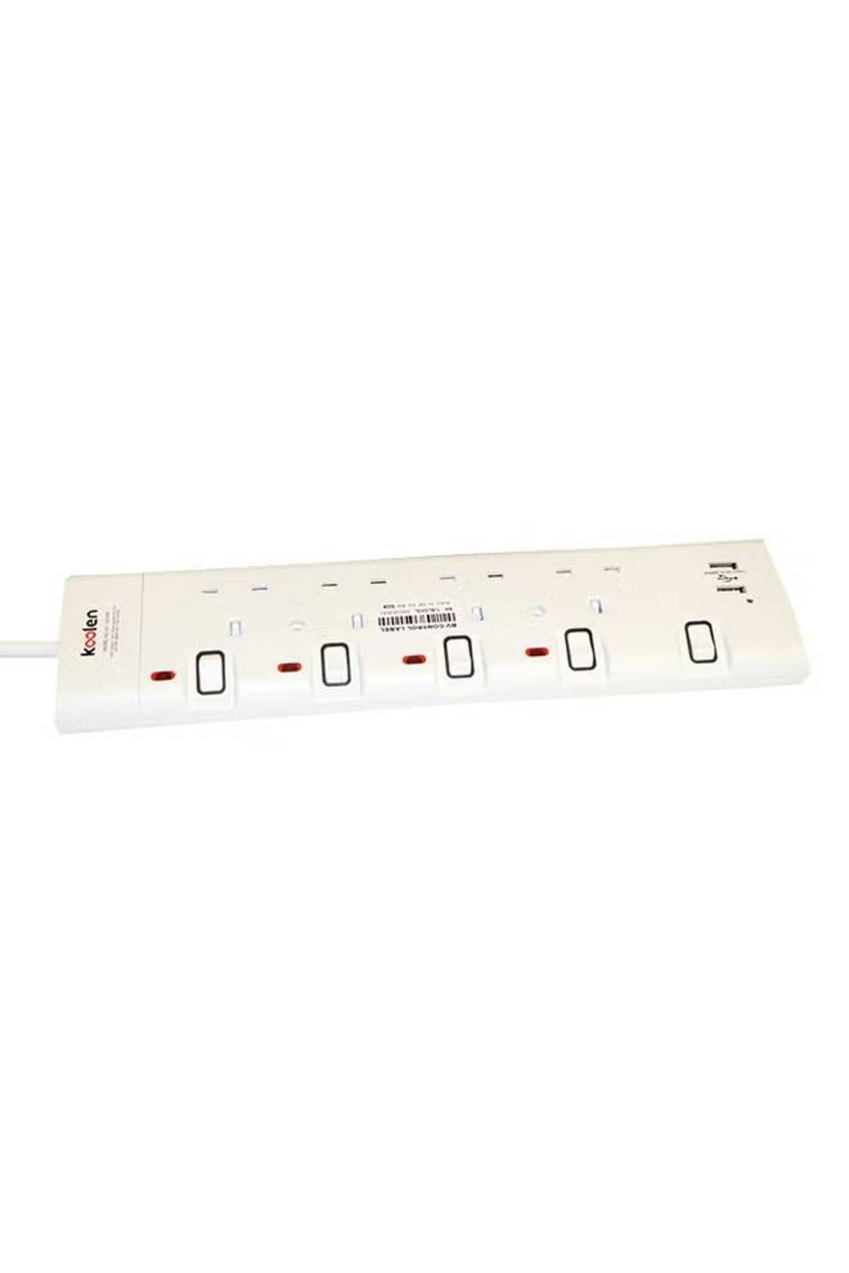 Koolen-4-Way Plug Socket With 2 USB White 1