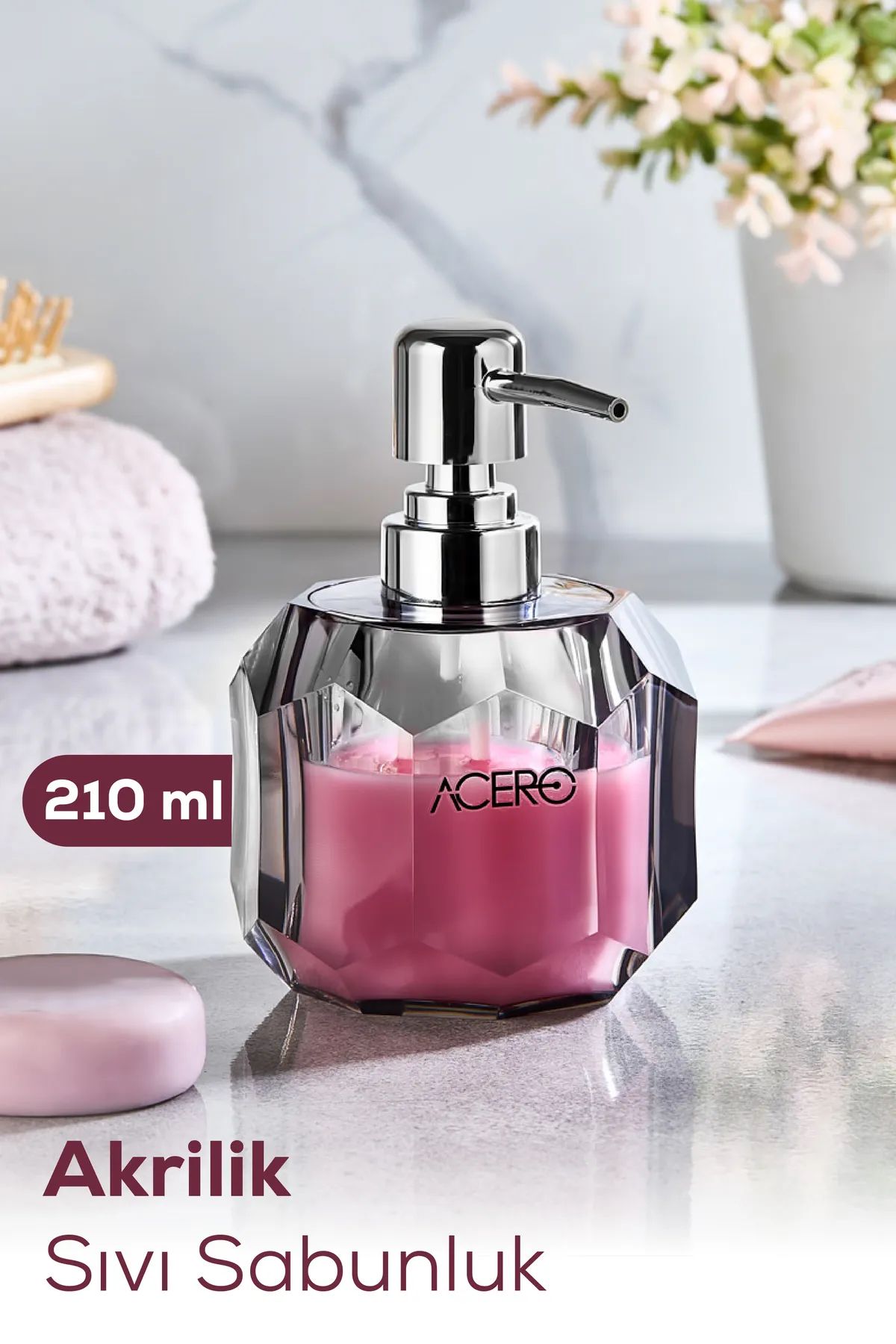 ACERO Akrilik Sıvı Sabunluk 210 ml Antrasit 1997