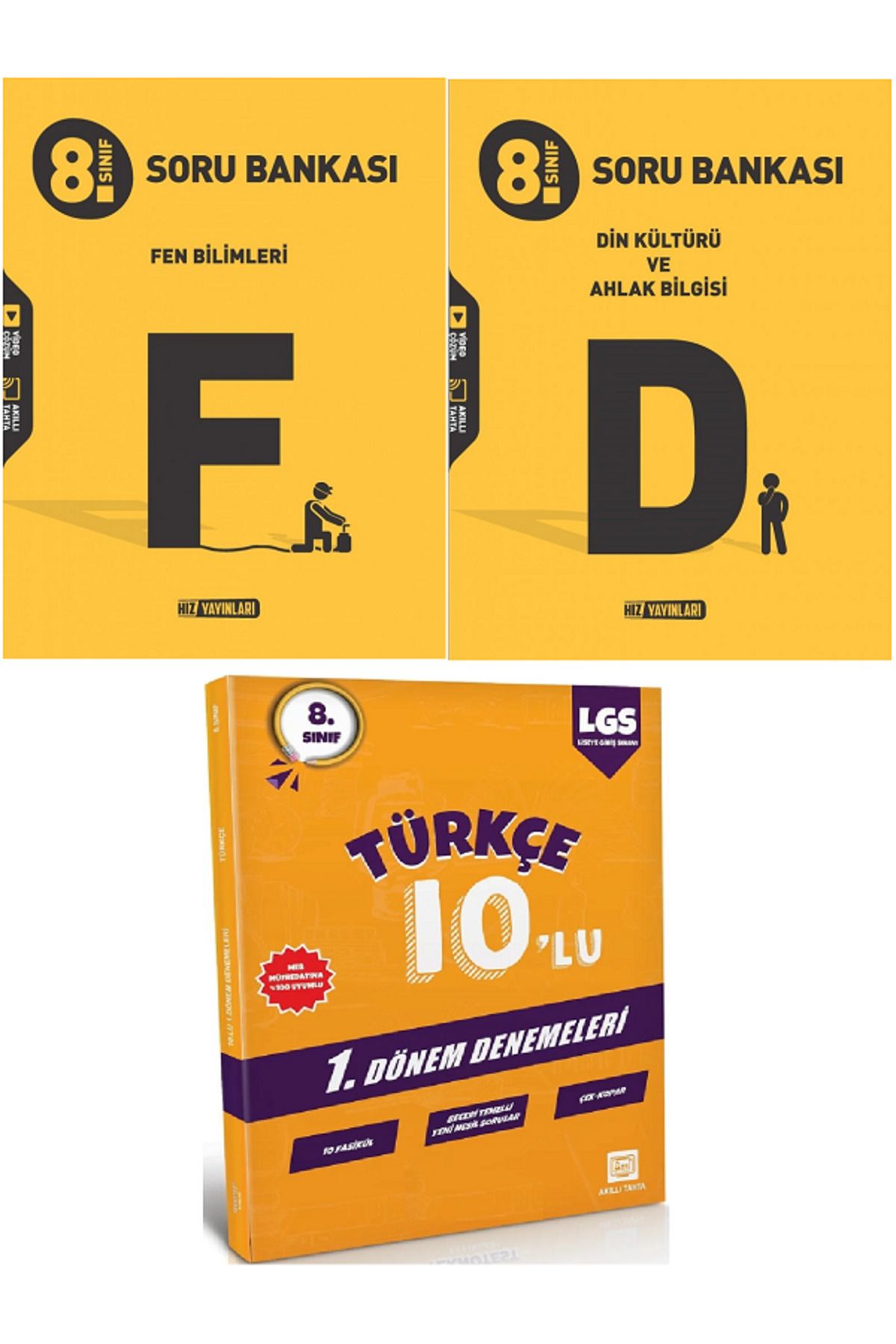 Efsane Yayınları 8.Sınıf Hız Fen Bilimleri + Din Kültürü Soru Bankası / 10'Lu Türkçe Deneme HEDİYE - 3 KİTAP
