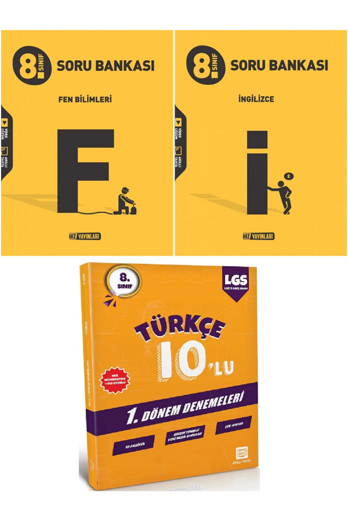 Efsane Yayınları 8.Sınıf Hız Fen Bilimleri + İngilizce Soru Bankası / 10'Lu Türkçe Deneme HEDİYE - 3 KİTAP