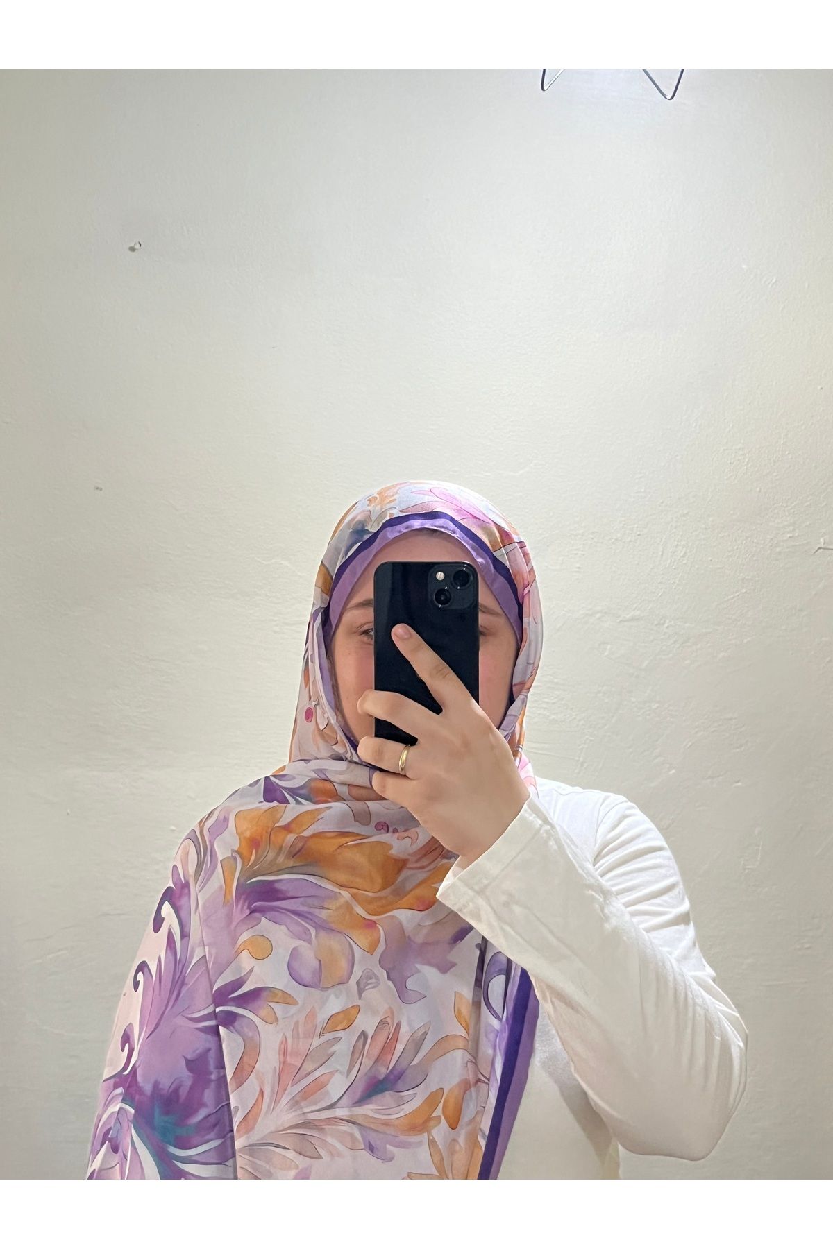 BOUTİCON Kokulu Çiçek Desenli Lila Soft Pamuklu Şal 75x180