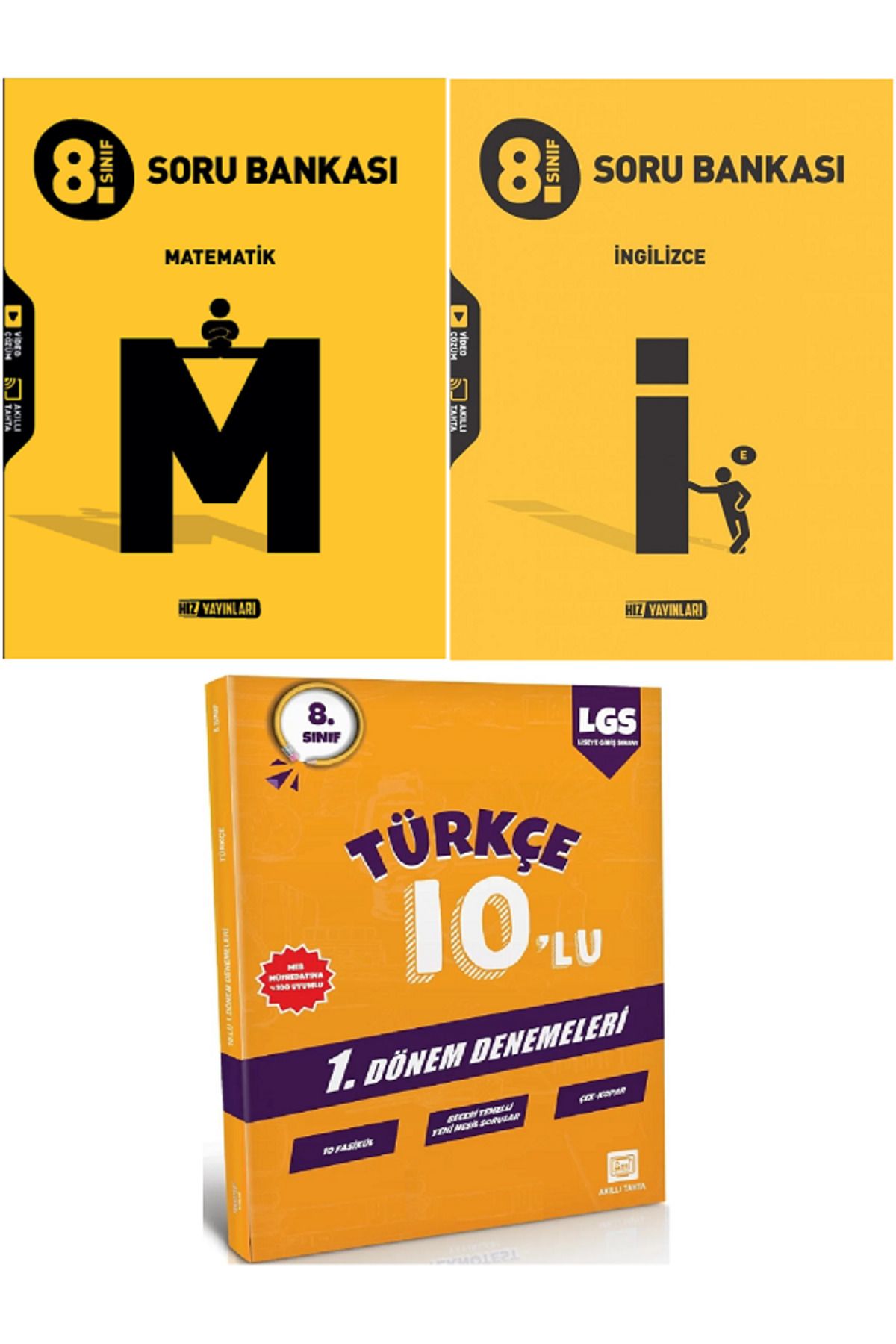 Efsane Yayınları 8.Sınıf Hız Matematik + İngilizce Soru Bankası / 10'Lu Türkçe Deneme HEDİYE - 3 KİTAP