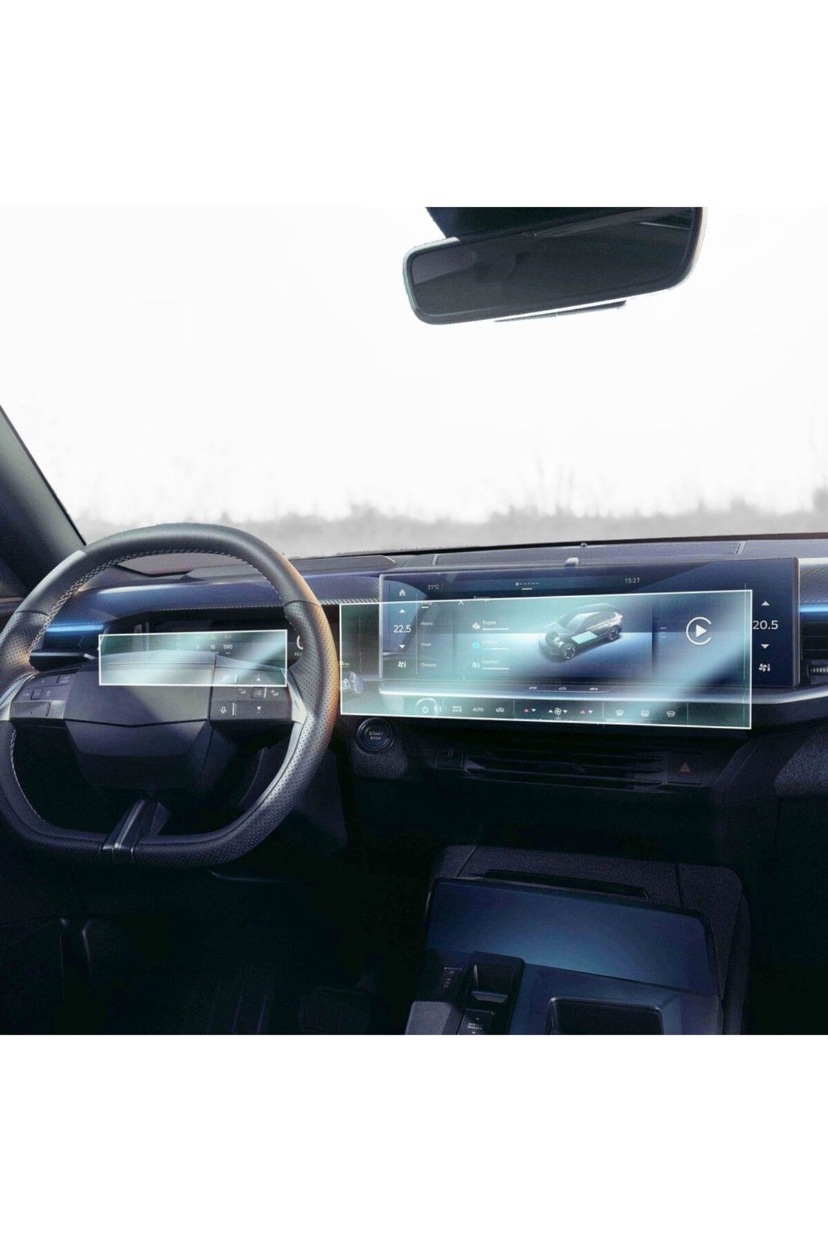 Mobilite Opel Grandland 2025 Model Multimedya ve Dijital Gösterge Uyumlu 9H Nano Ekran Koruyucu 2li Set