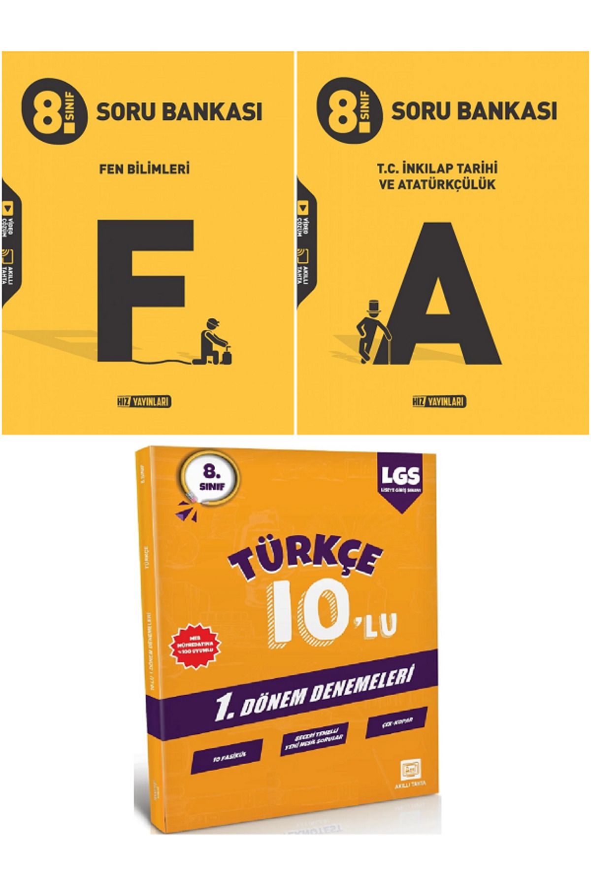 Efsane Yayınları 8.Sınıf Hız Fen Bilimleri + İnkılap Tarihi Soru Bankası / 10'Lu Türkçe Deneme HEDİYE - 3 KİTAP