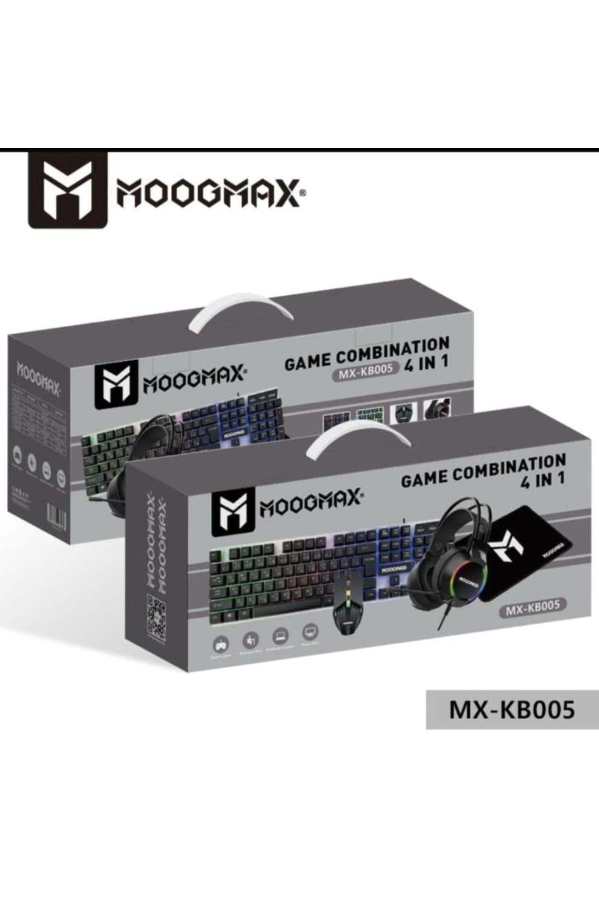 MOOGMAX-بكج قيمنج 4*1 من موج ماكس- كيبورد مضئ + ماوس وايرلس+سماعة محيطية+ ماوس باد موج ماكس 2