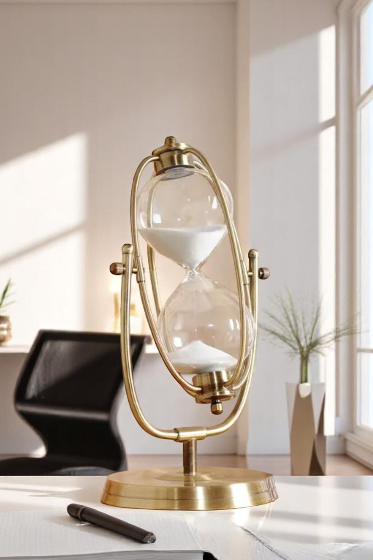 YNSK Silindir Eskitme 30 Dakikalık Döner Kum Saati - Büyük Boy