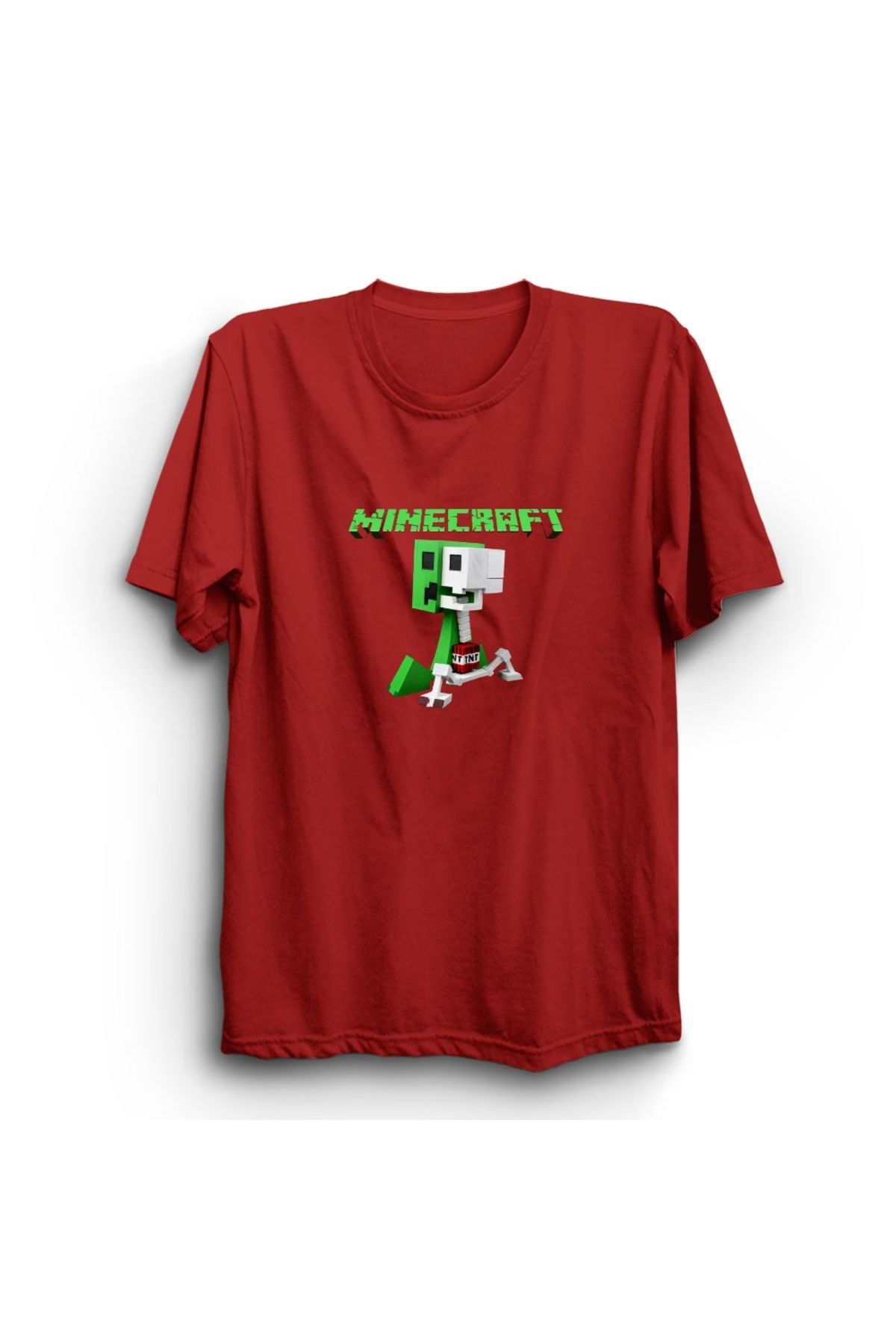 The Fame Minecraft, Cute T N T, Game, Oyun Baskılı, Unisex, %100 Pamuk Siyah Tişört