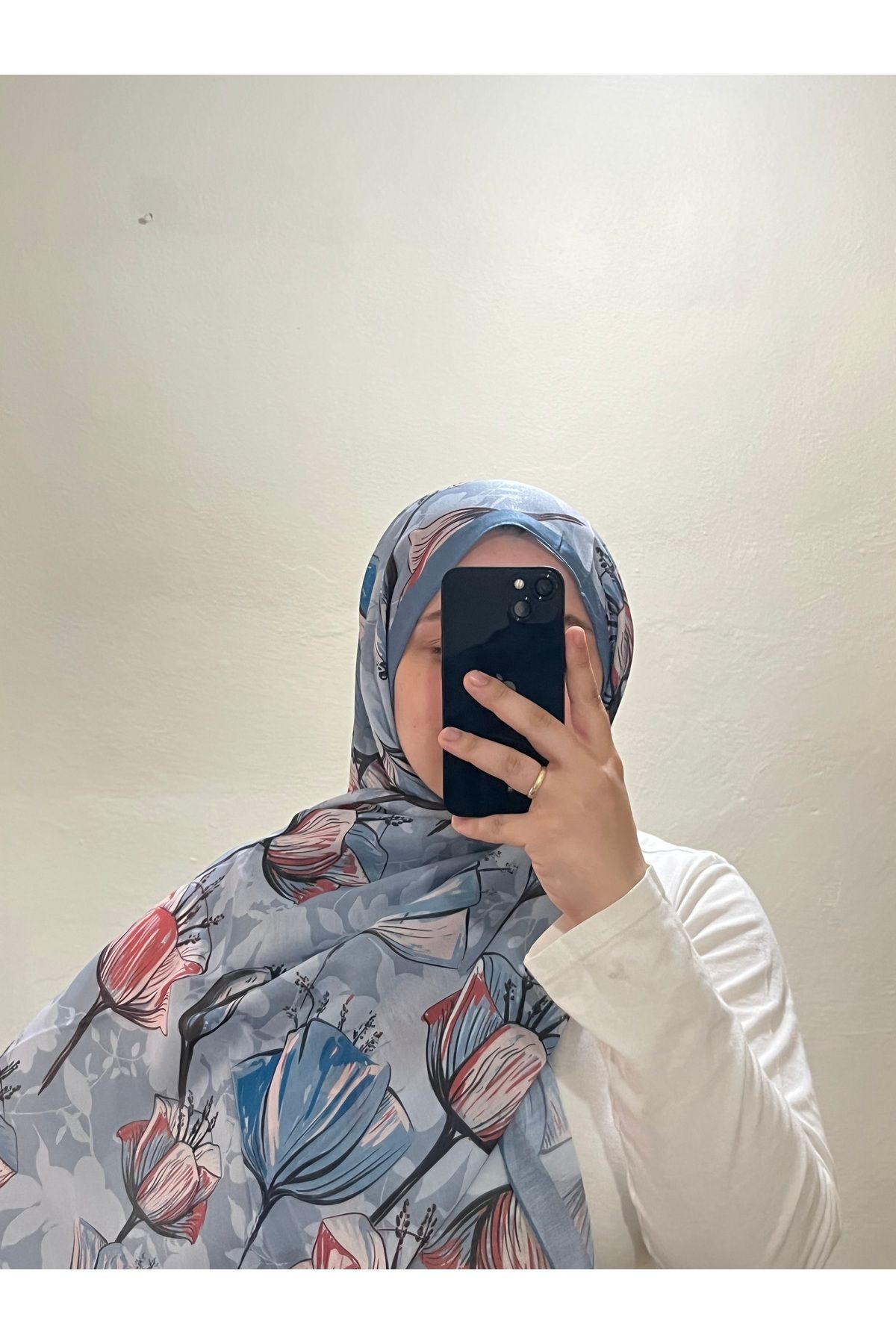 BOUTİCON Kokulu Çiçek Desenli Bebe Mavi Soft Pamuklu Şal 75x180