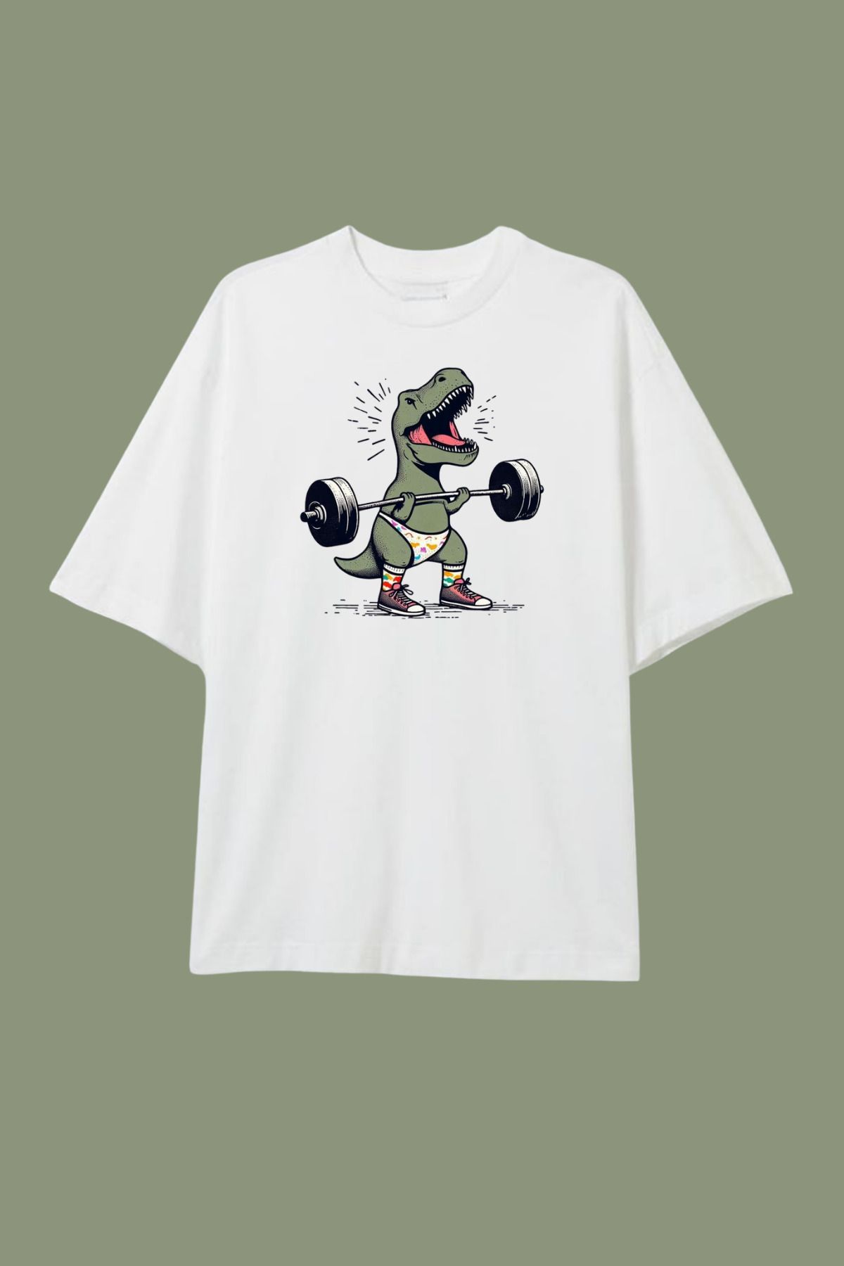 Dupe Design Dino Gym Baskılı Oversize T-shirt