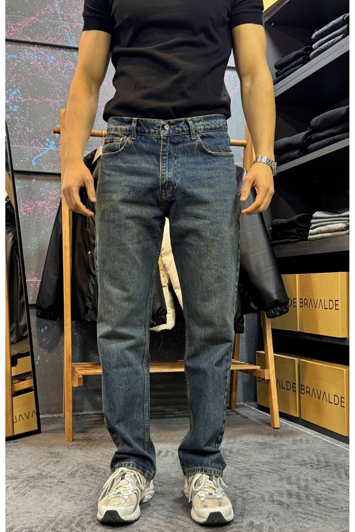 BRAVALDE Koyu Kot Premium Baggy Pantolon BRV155