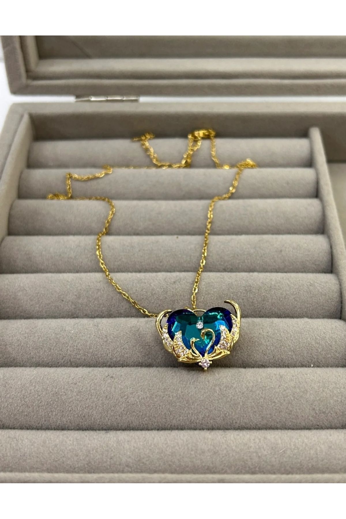 Lunia accessories Çelik Büyük Okyanusun Kalbi Kolye Gold