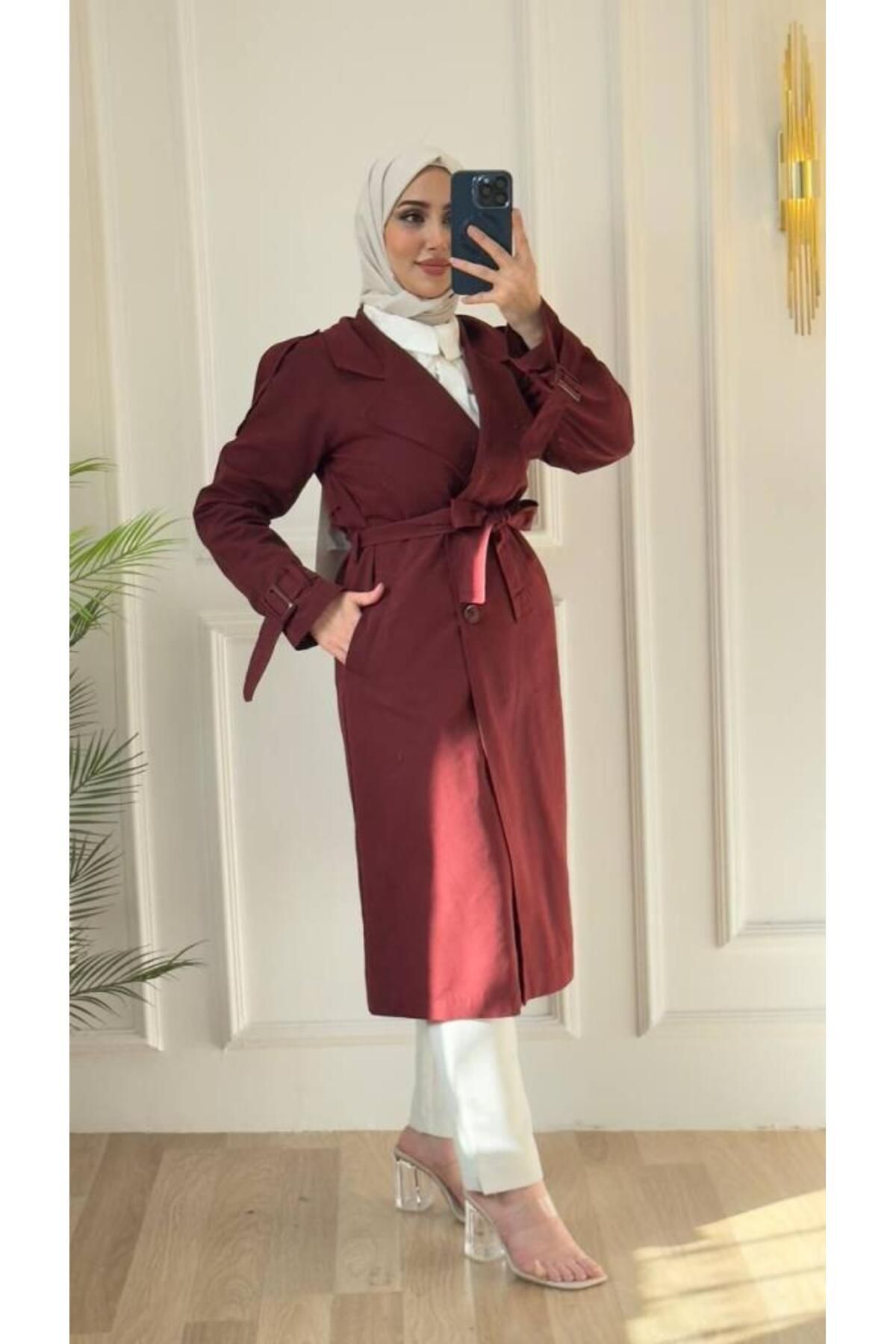 Tebrikler tekstil kadın yazlık şık trençkot model G2511